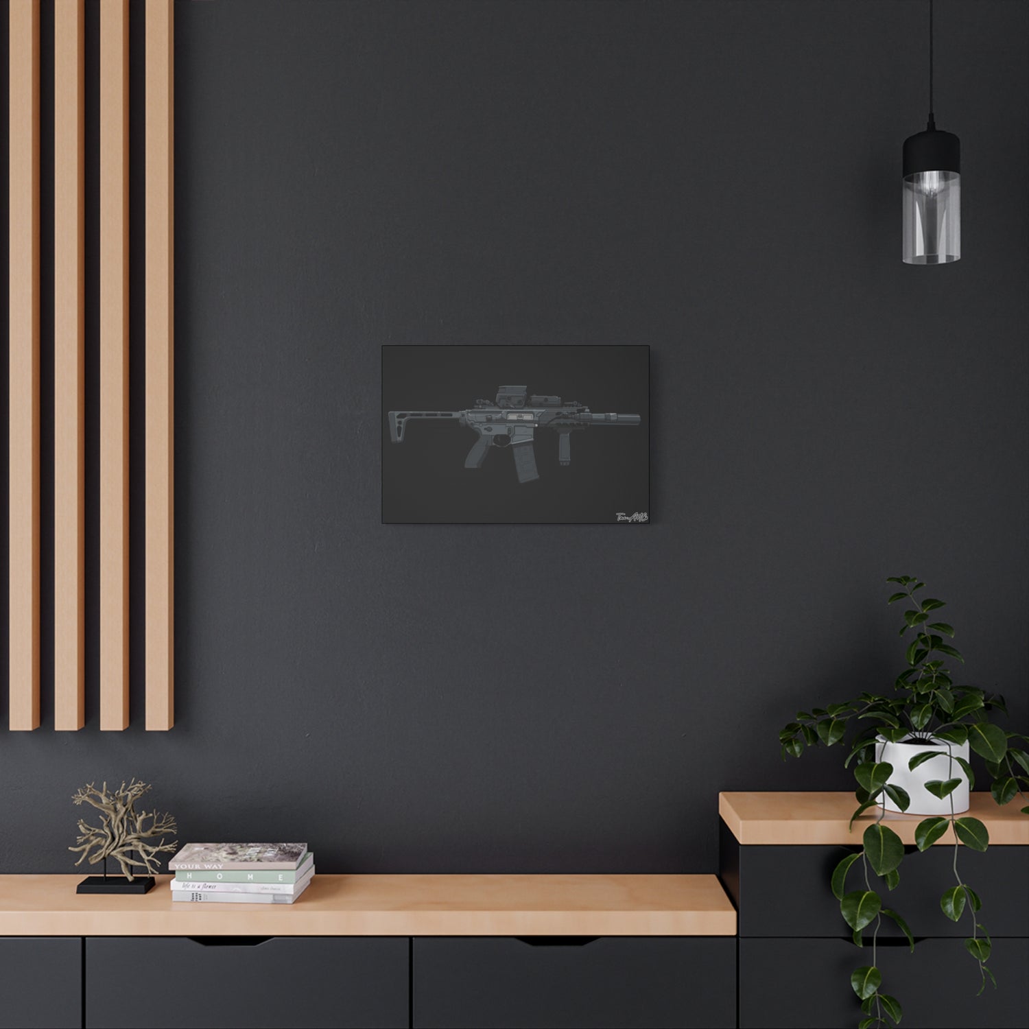 SIG MCX β Compact Rifle Canvas Print (Black Background)