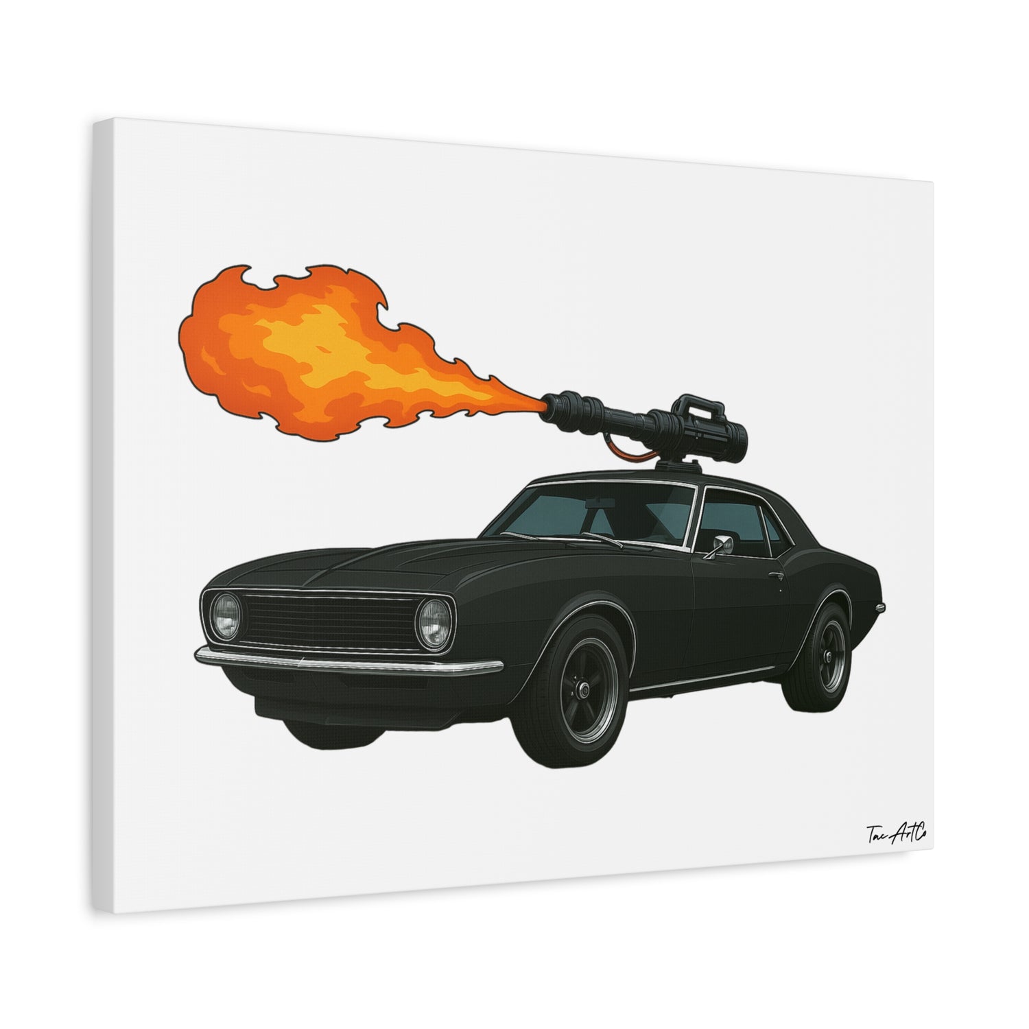 Hell on Wheels – '67 Camaro Flamethrower Rig Canvas Print