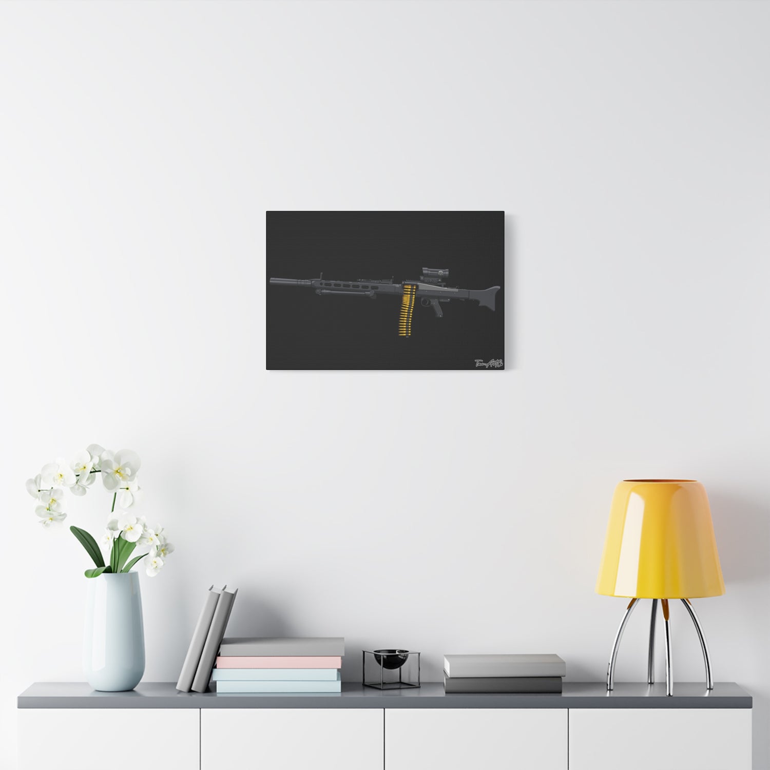 Suppressed MG42 – Canvas Print (Black Background)