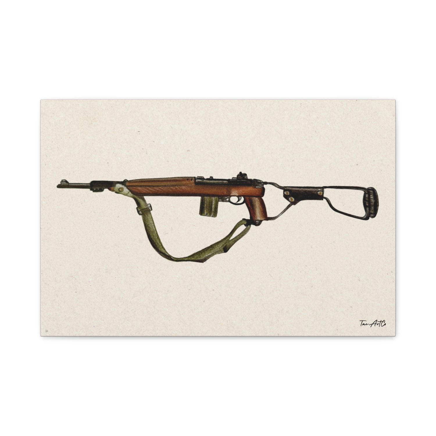 M1 Carbine Canvas Print – Classic Firearm Art with a WWII Soul