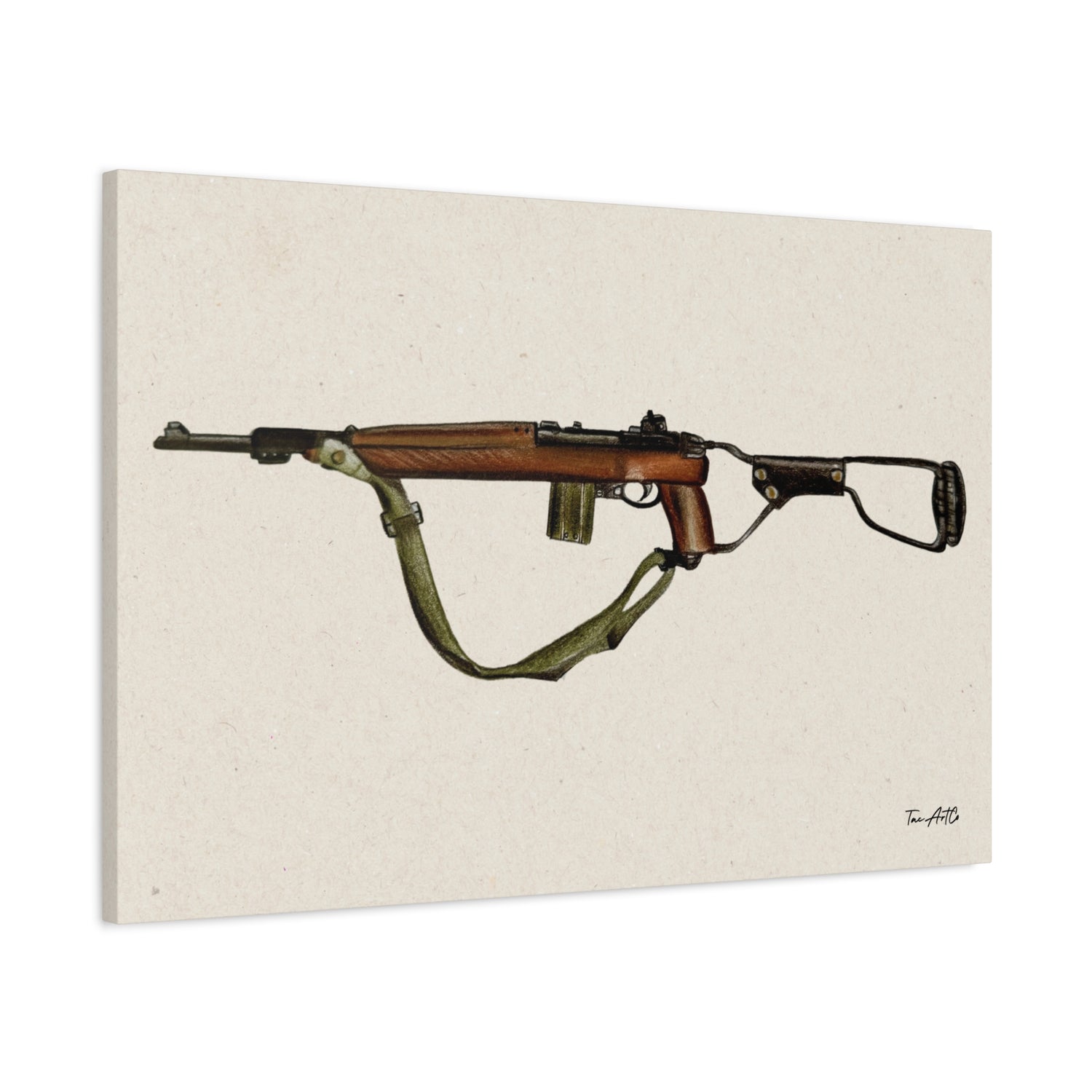 M1 Carbine Canvas Print – Classic Firearm Art with a WWII Soul