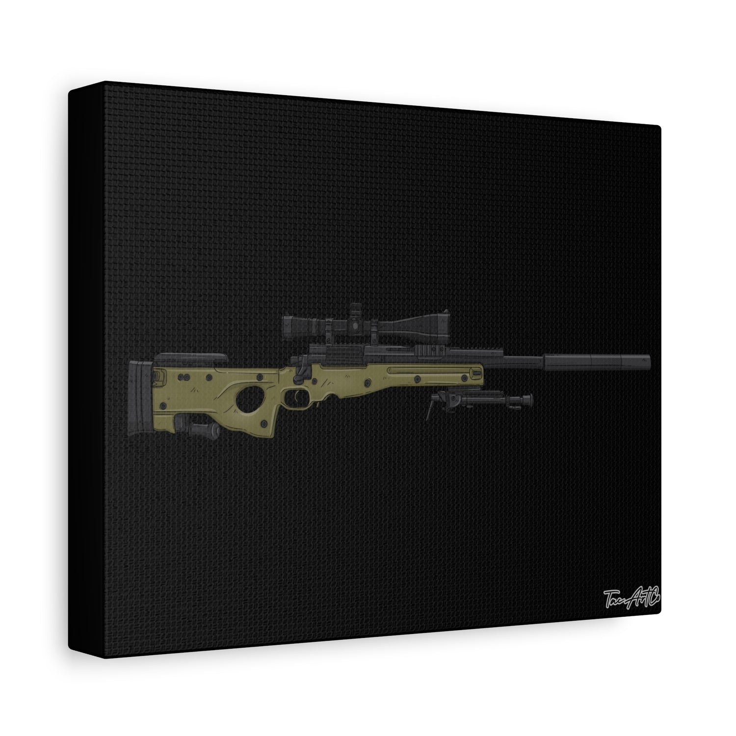M24A3 Sniper Rifle – Canvas Print (Black Background)