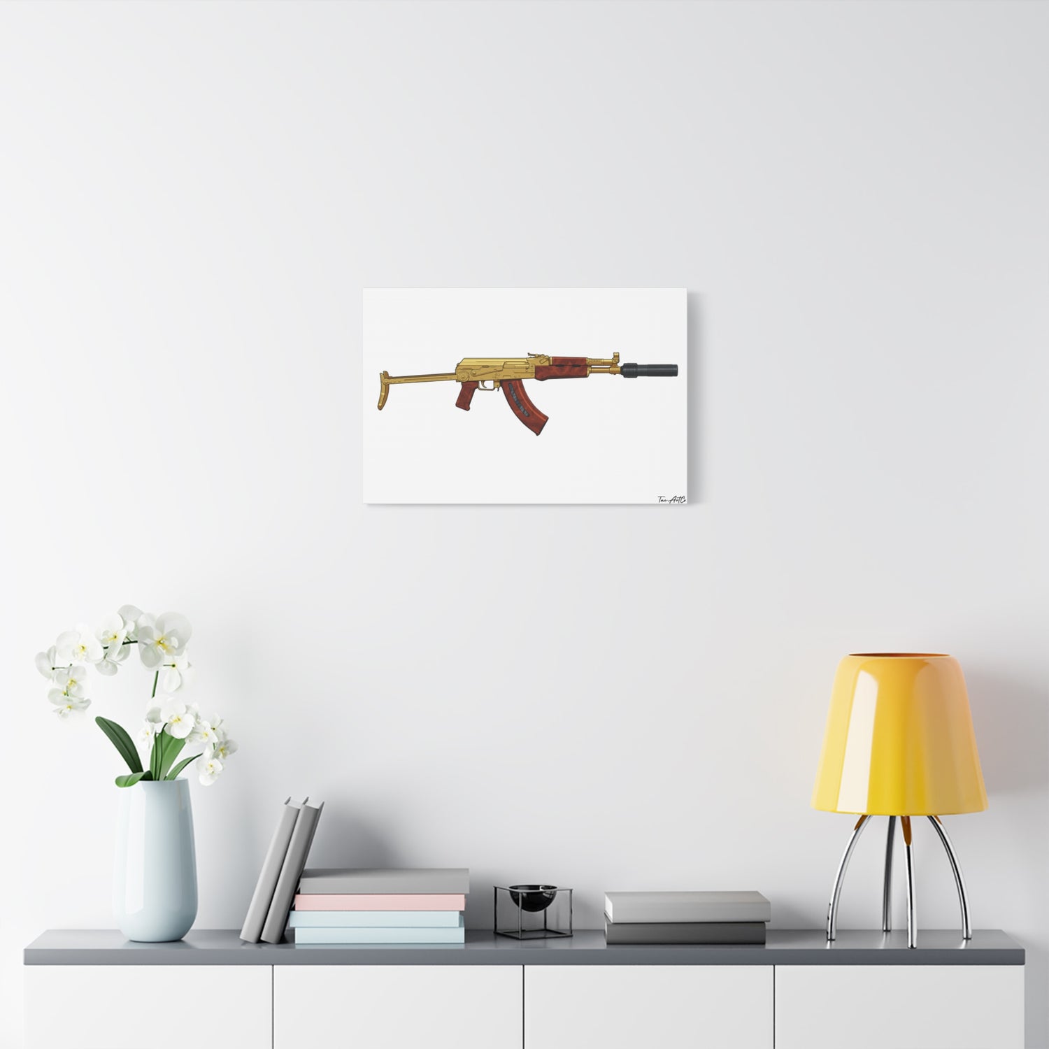 Gold AK Canvas Print – When You Want to Be Tactical and Drippin’