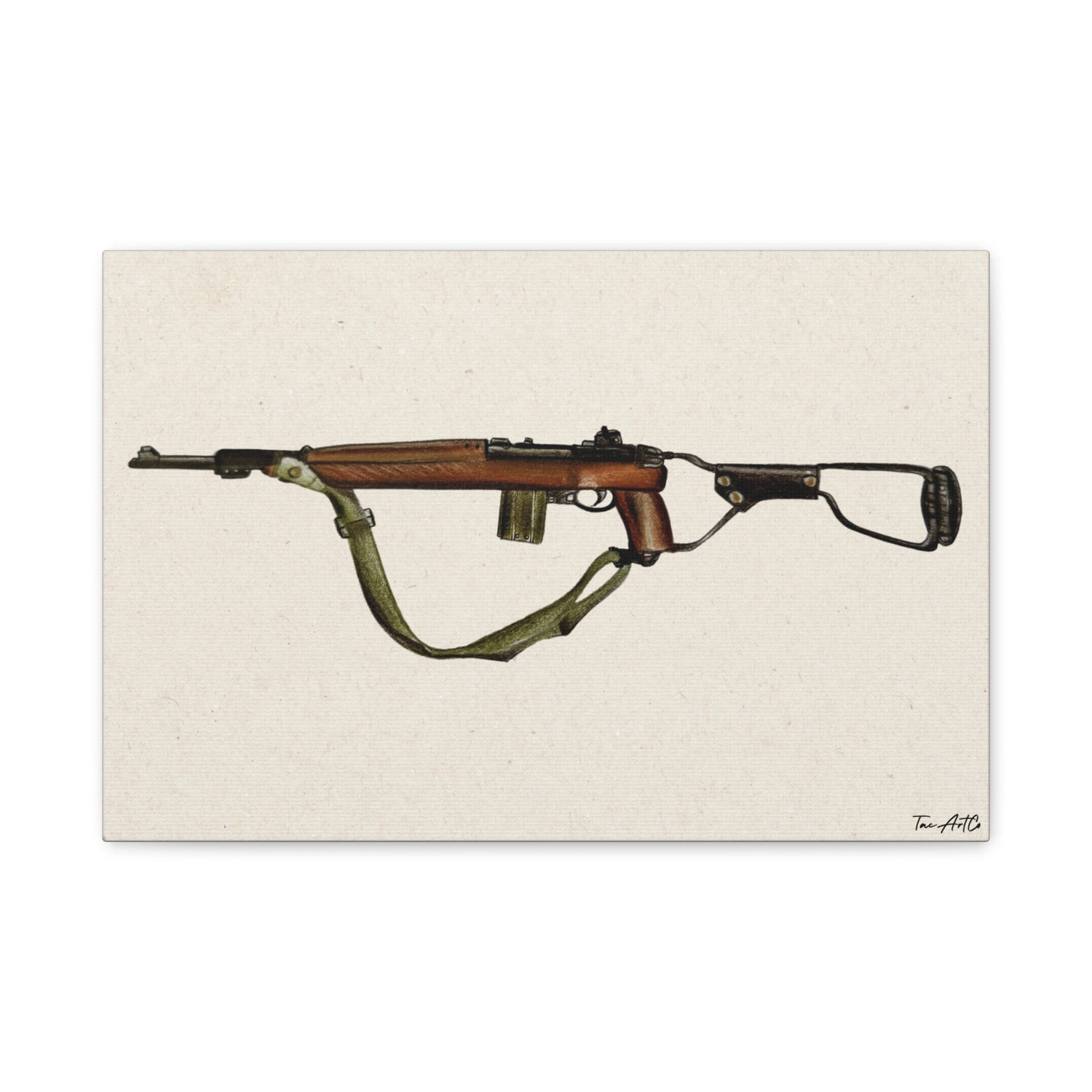 M1 Carbine Canvas Print – Classic Firearm Art with a WWII Soul