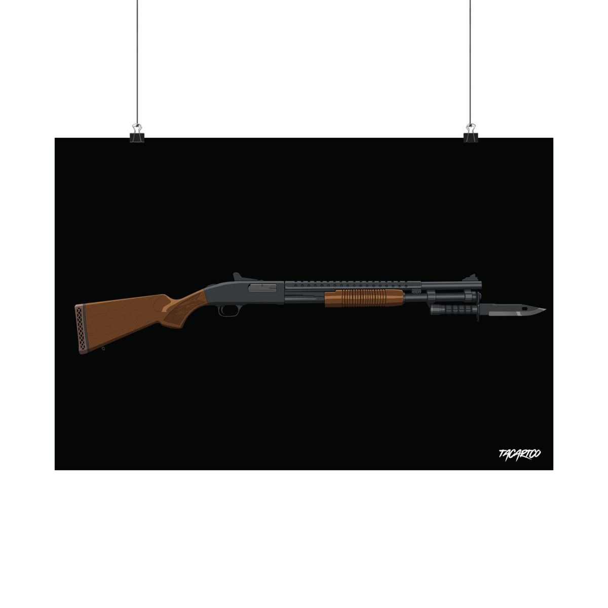 Mossberg 590A1 Retrograde - Matte Poster (Black Background)