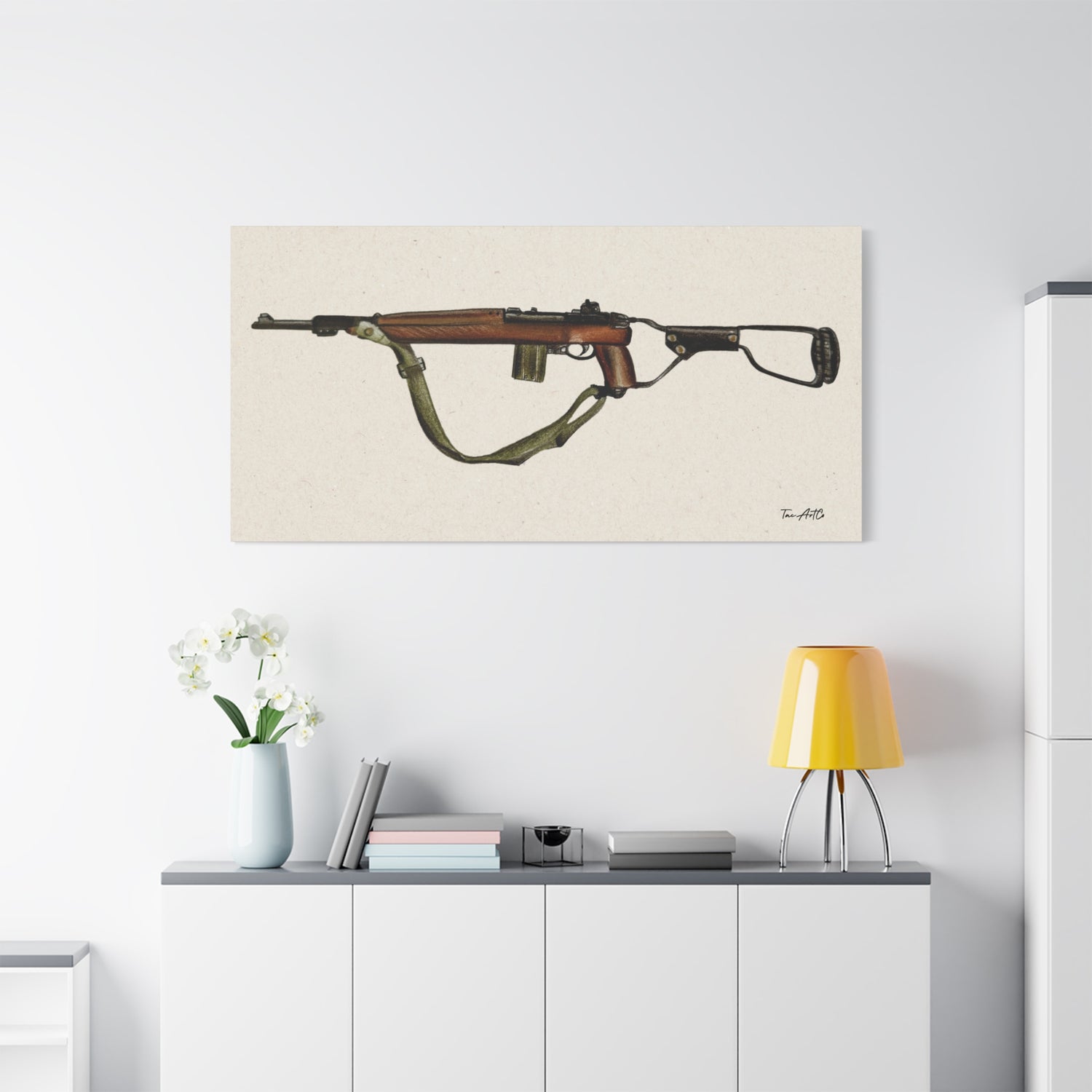 M1 Carbine Canvas Print – Classic Firearm Art with a WWII Soul