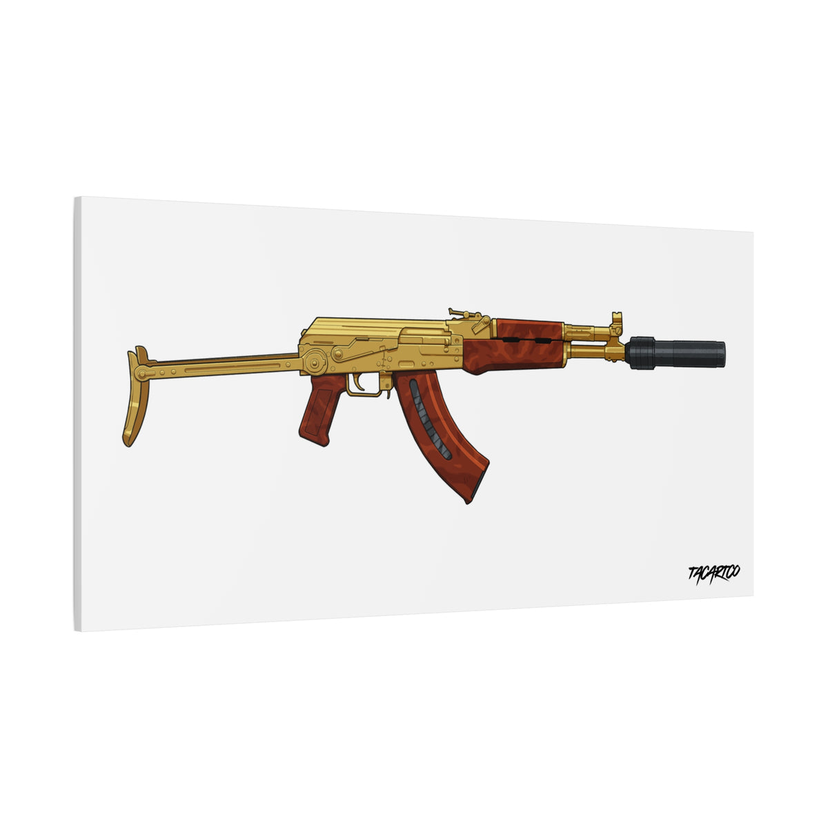 Gold AK - Canvas Print (White Background)