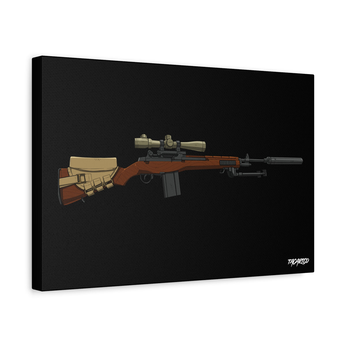Classic M14 - Canvas Print (Black Background)