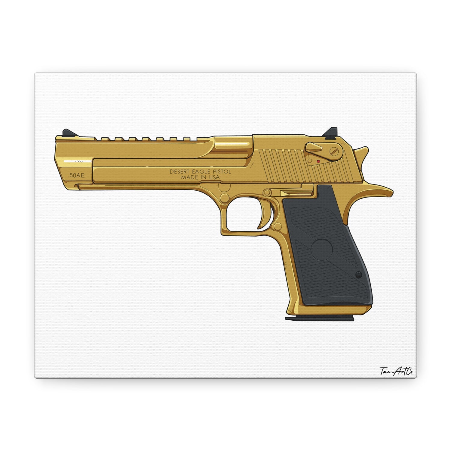 Desert Eagle .50 AE – Gold Finish Canvas Print