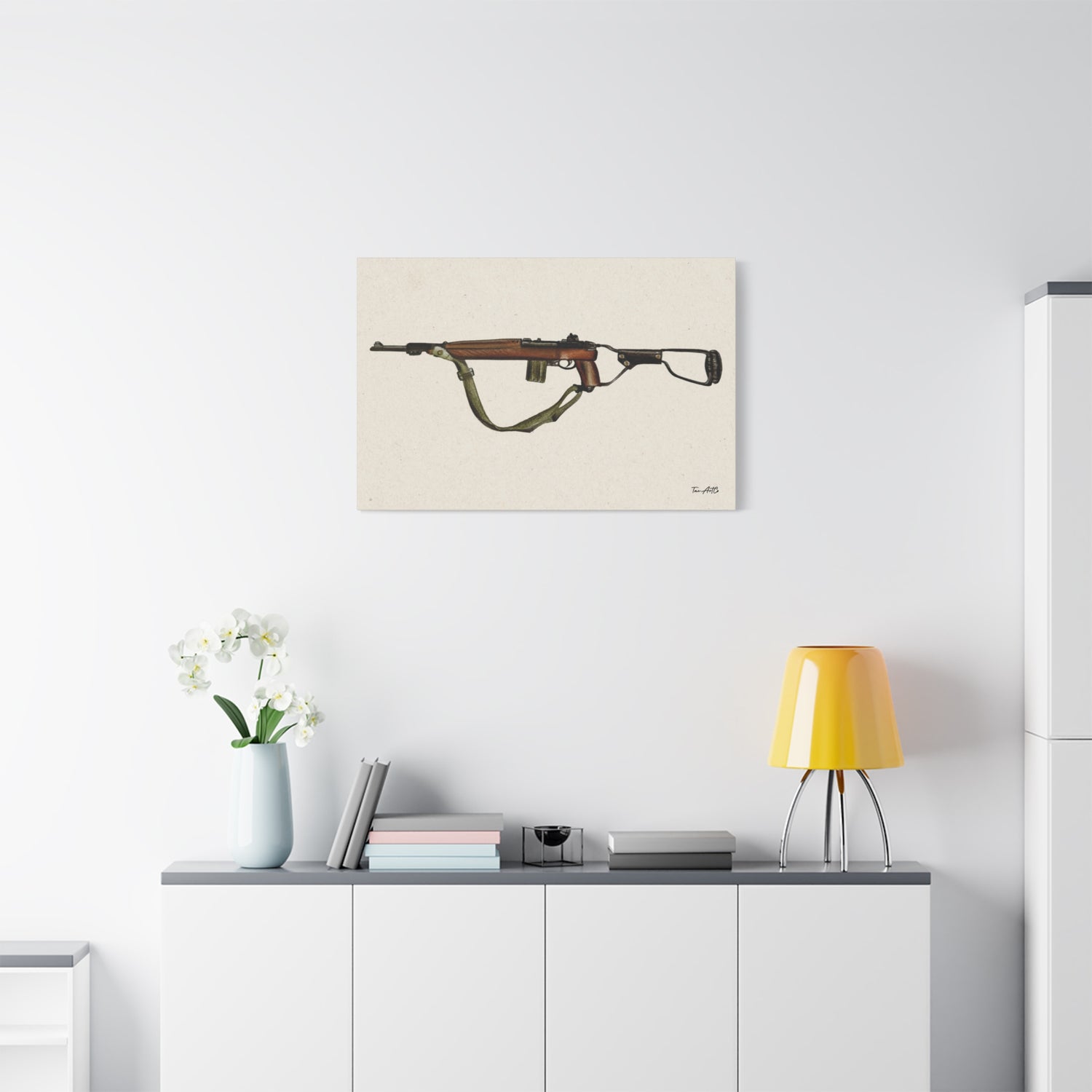 M1 Carbine Canvas Print – Classic Firearm Art with a WWII Soul