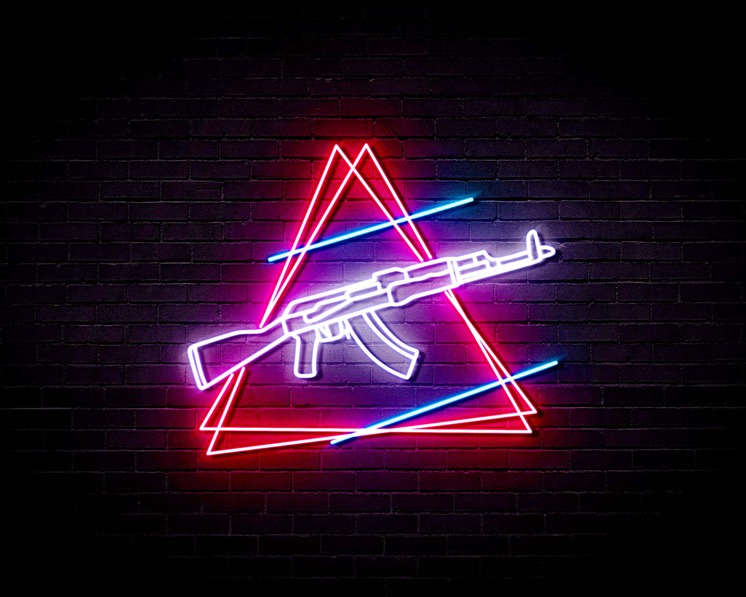 Gun Design v1 - Neon Sign (One Color LED)