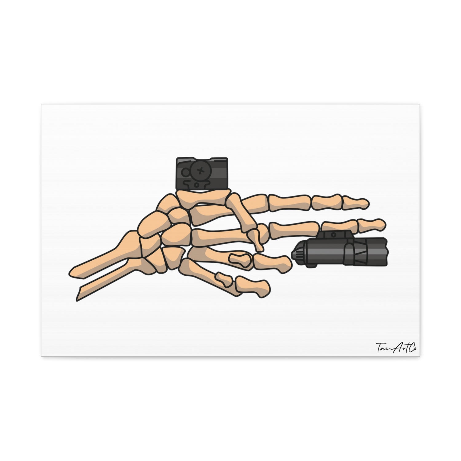 TacArt Skeleton Finger Gun v2 - Canvas Print