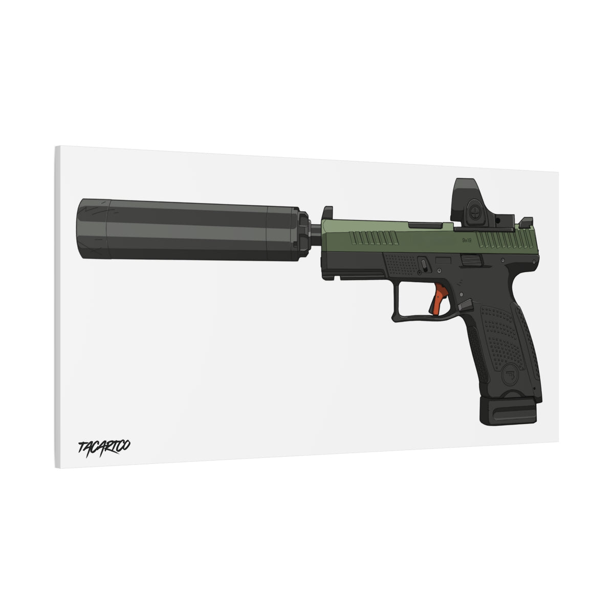 CZ P-10C Suppressed with SRO - Canvas Print