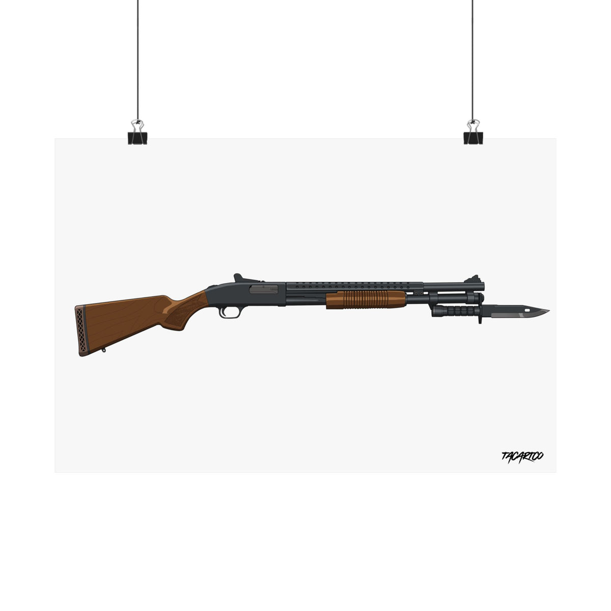 Mossberg 590A1 Retrograde - Matte Poster (White Background)