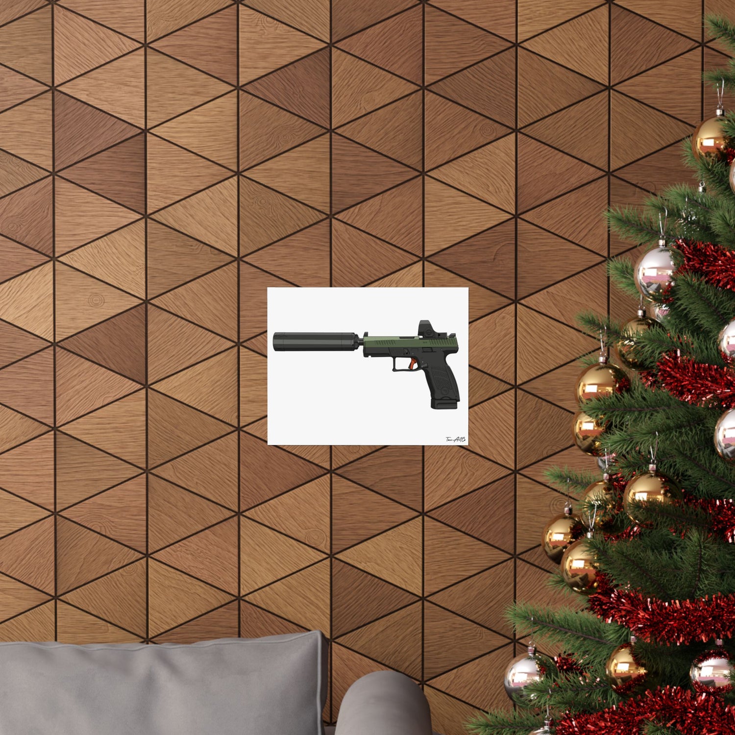 CZ P-10C Gun Poster | Modern Striker-Fired Pistol Print | Tactical Wall Decor