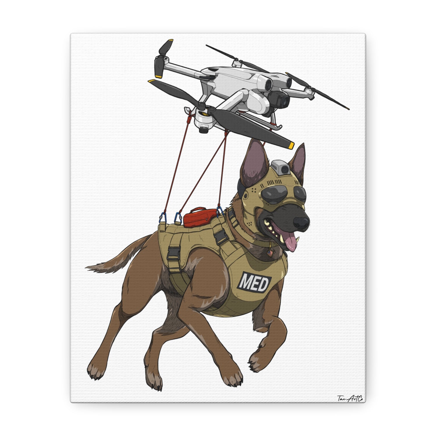 Drone Dog Medic Canvas Print – Tactical K9 Airdrop