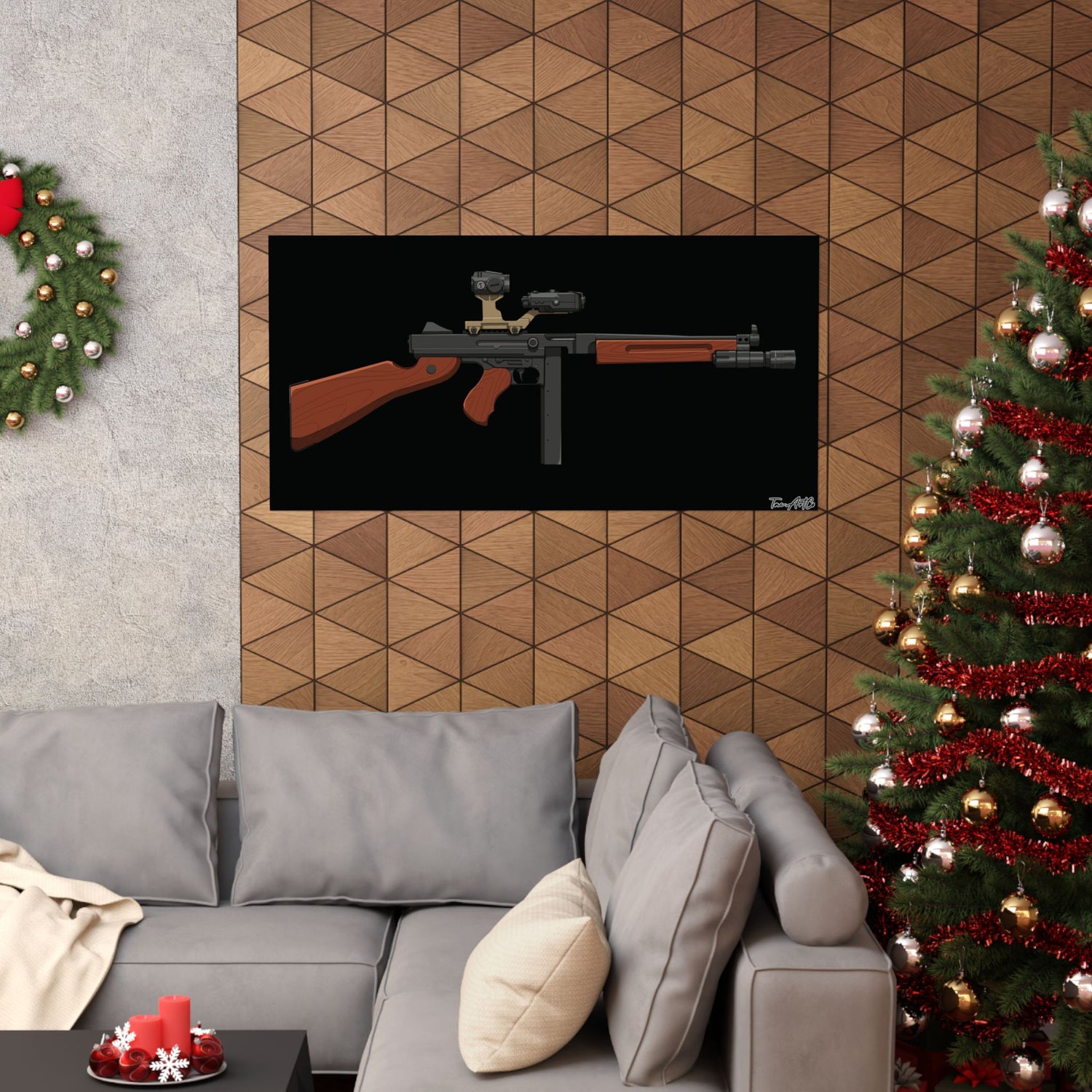 Modernized Thompson - Matte Poster (Black Background)