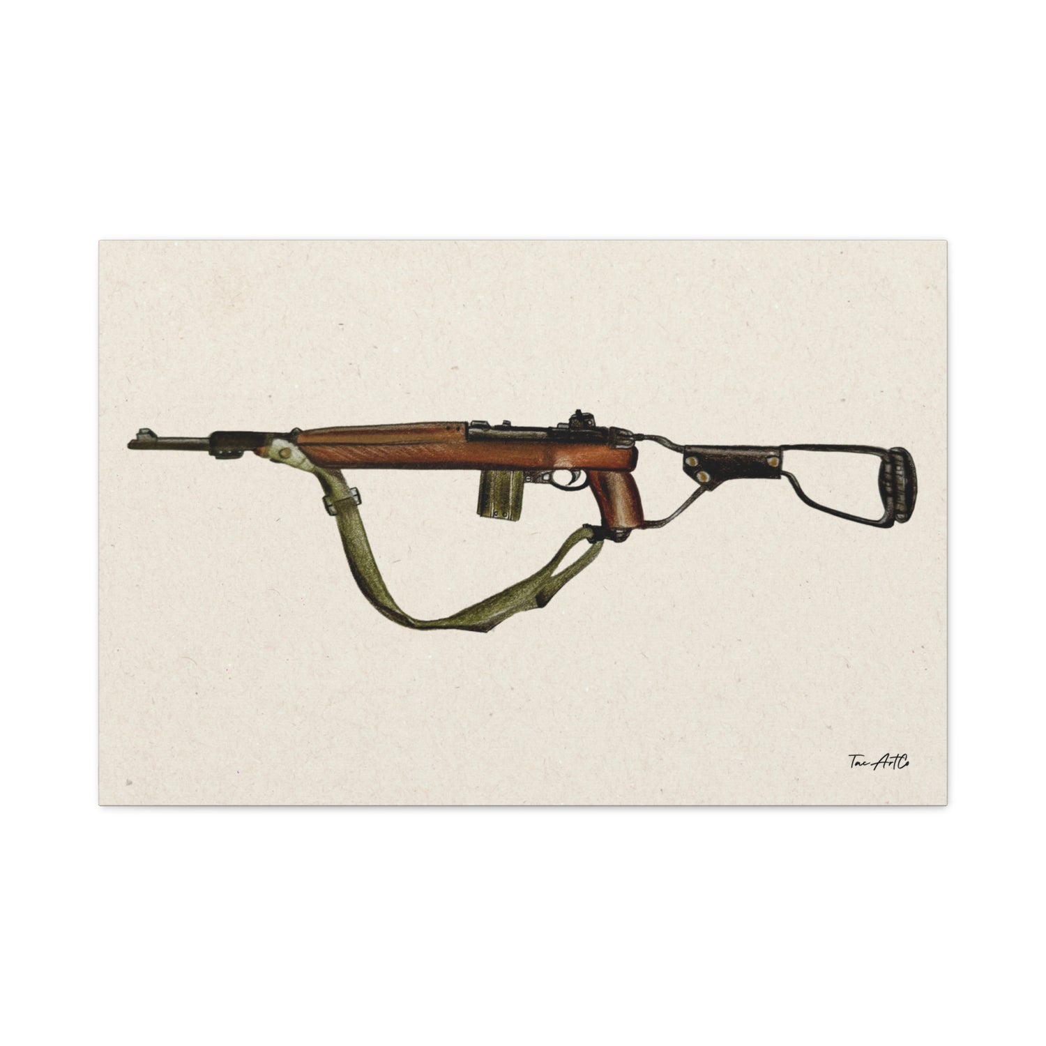 M1 Carbine Canvas Print – Classic Firearm Art with a WWII Soul