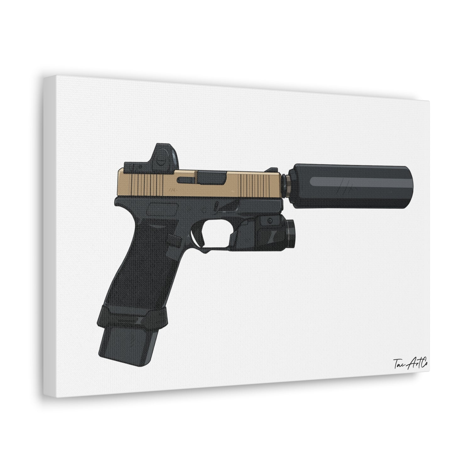 Suppressed Glock v1 - Canvas Print