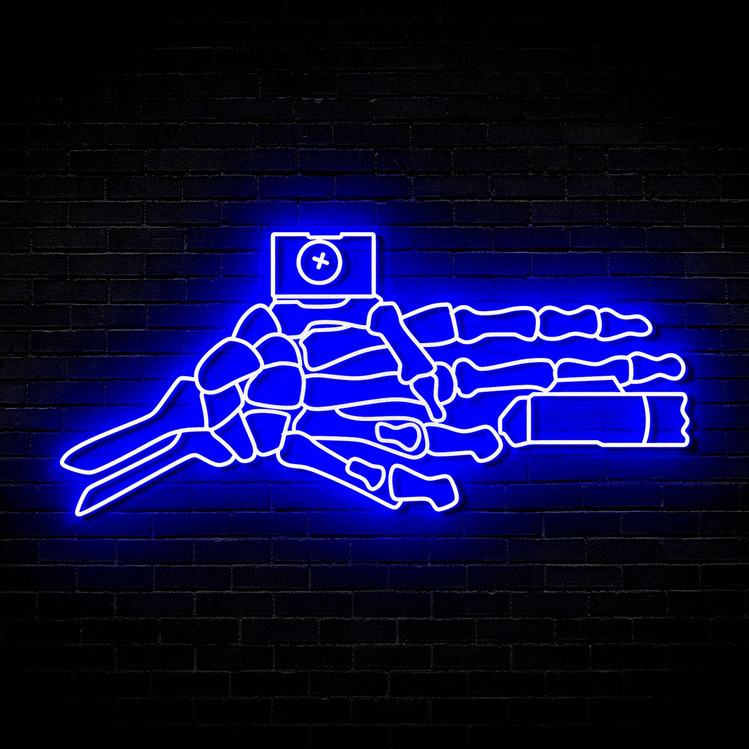 Skeleton Finger Gun v1 - Neon Sign (One Color LED)