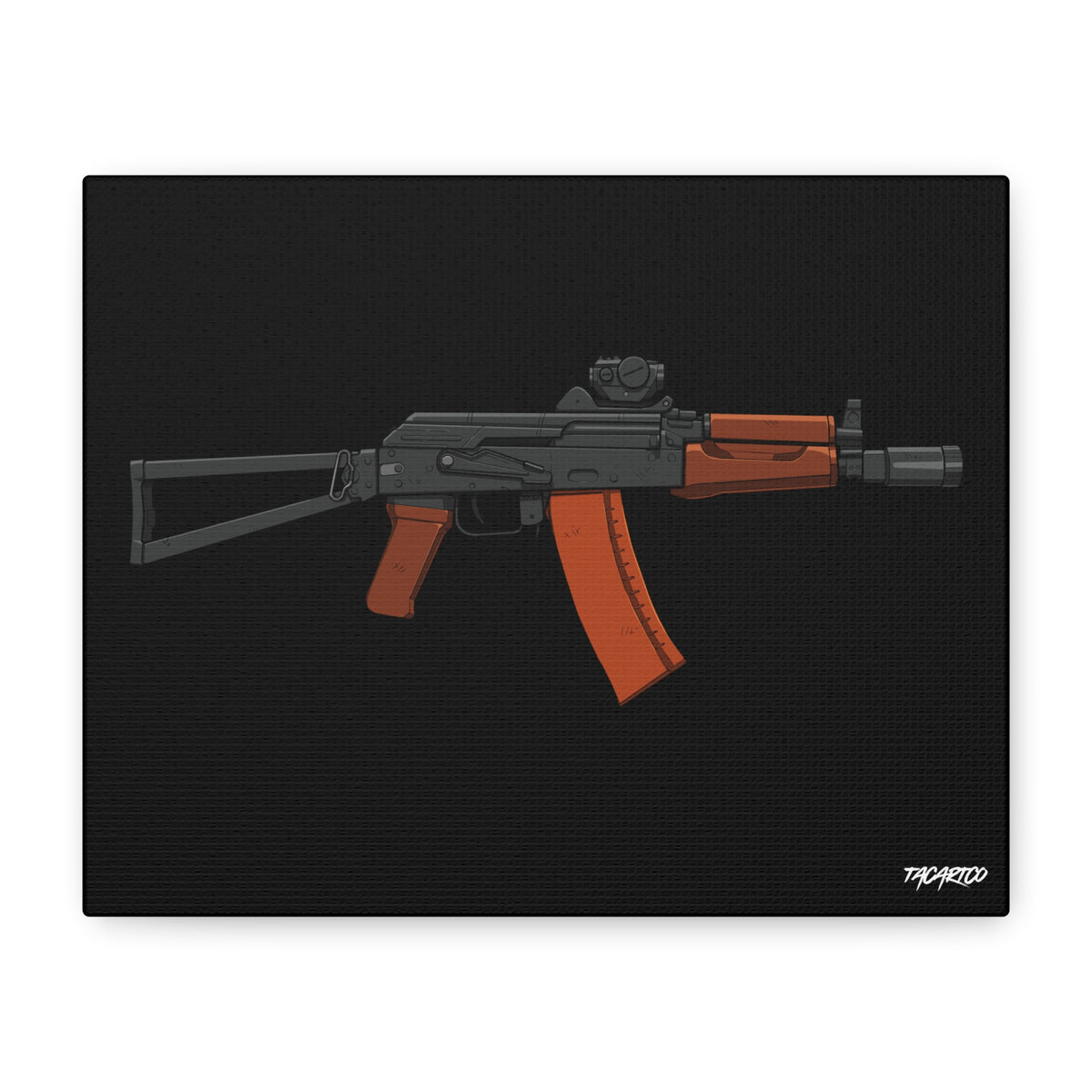 AKS-74U Krinkov - Canvas Print (Black Background)