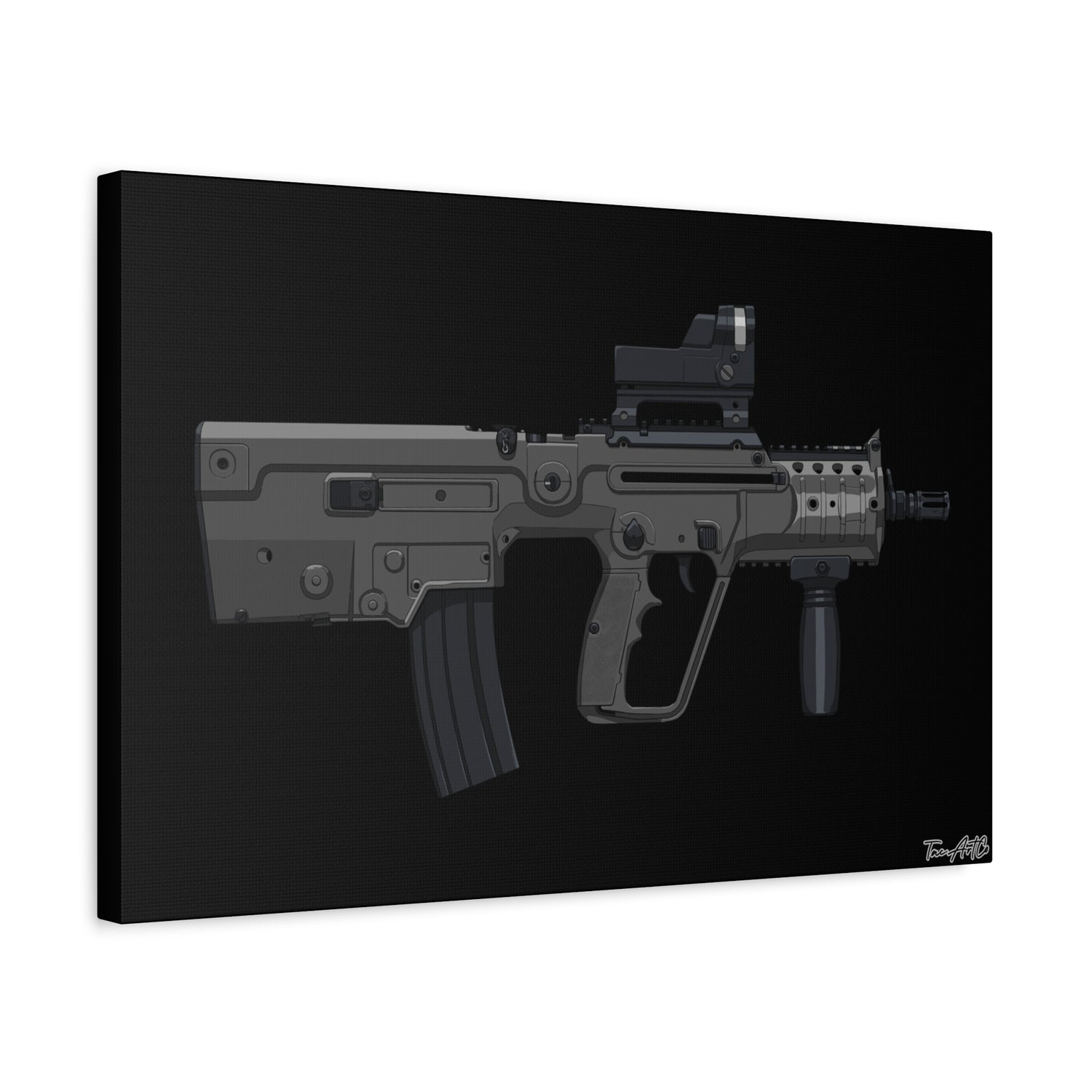 IWI X95 – Tavor Bullpup Canvas Print (Black Background)