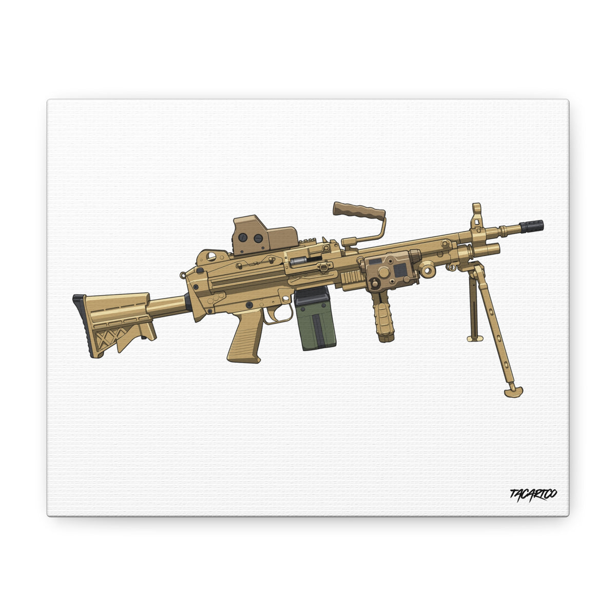 M249 SAW - Canvas Print (White Background)