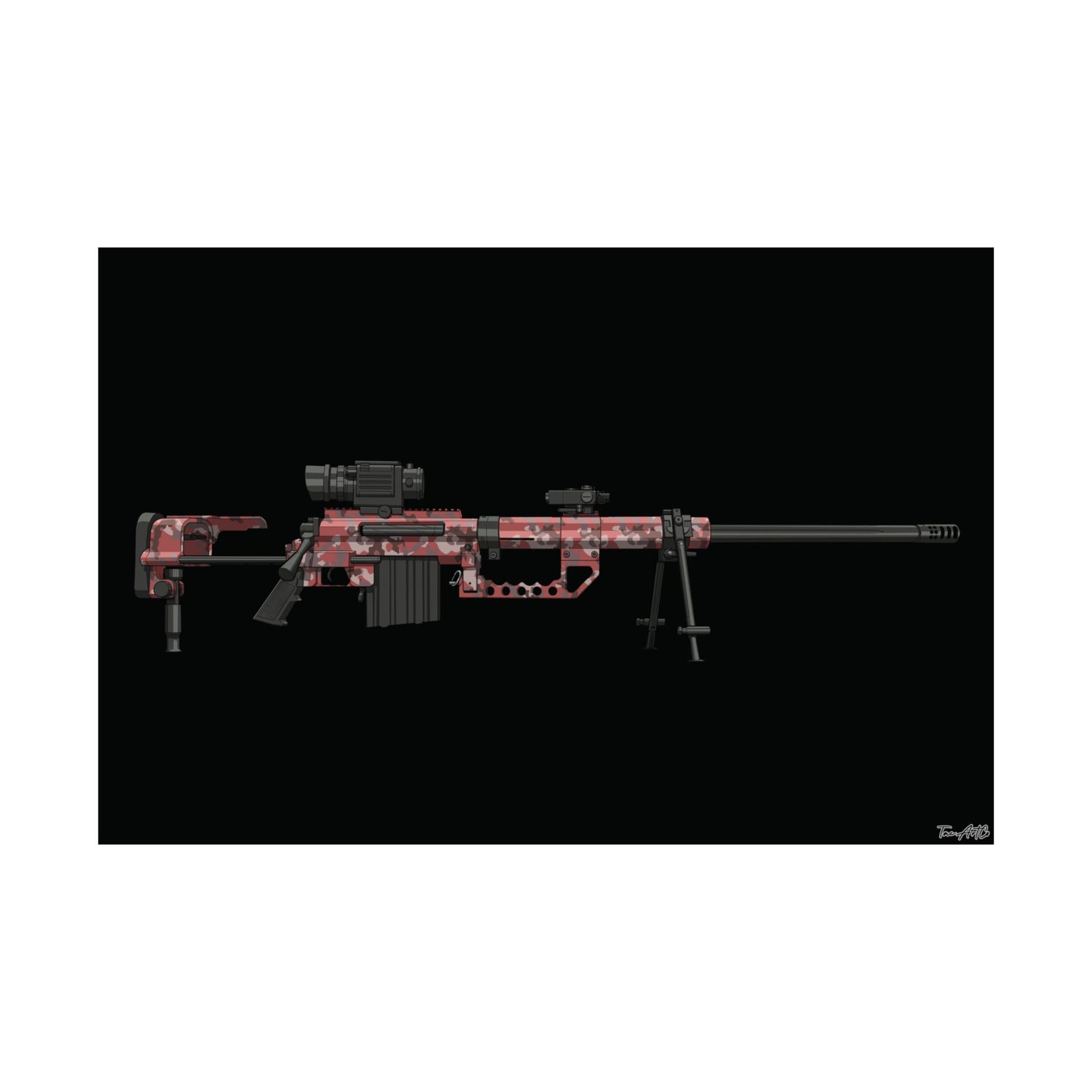 M200 Intervention MW2 Classic - Matte Poster (Black Background)