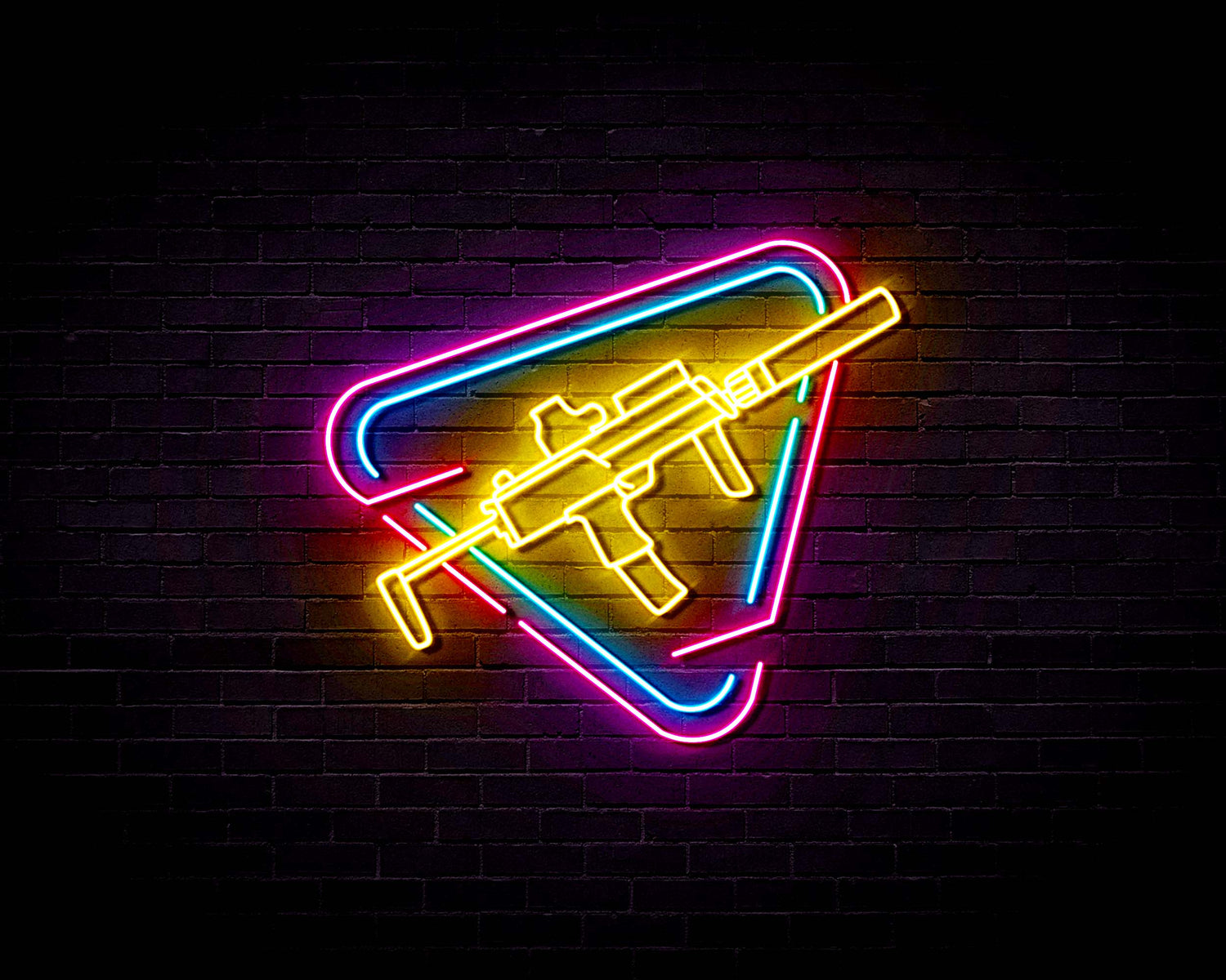 Gun Design v2 - Neon Sign (One Color LED)