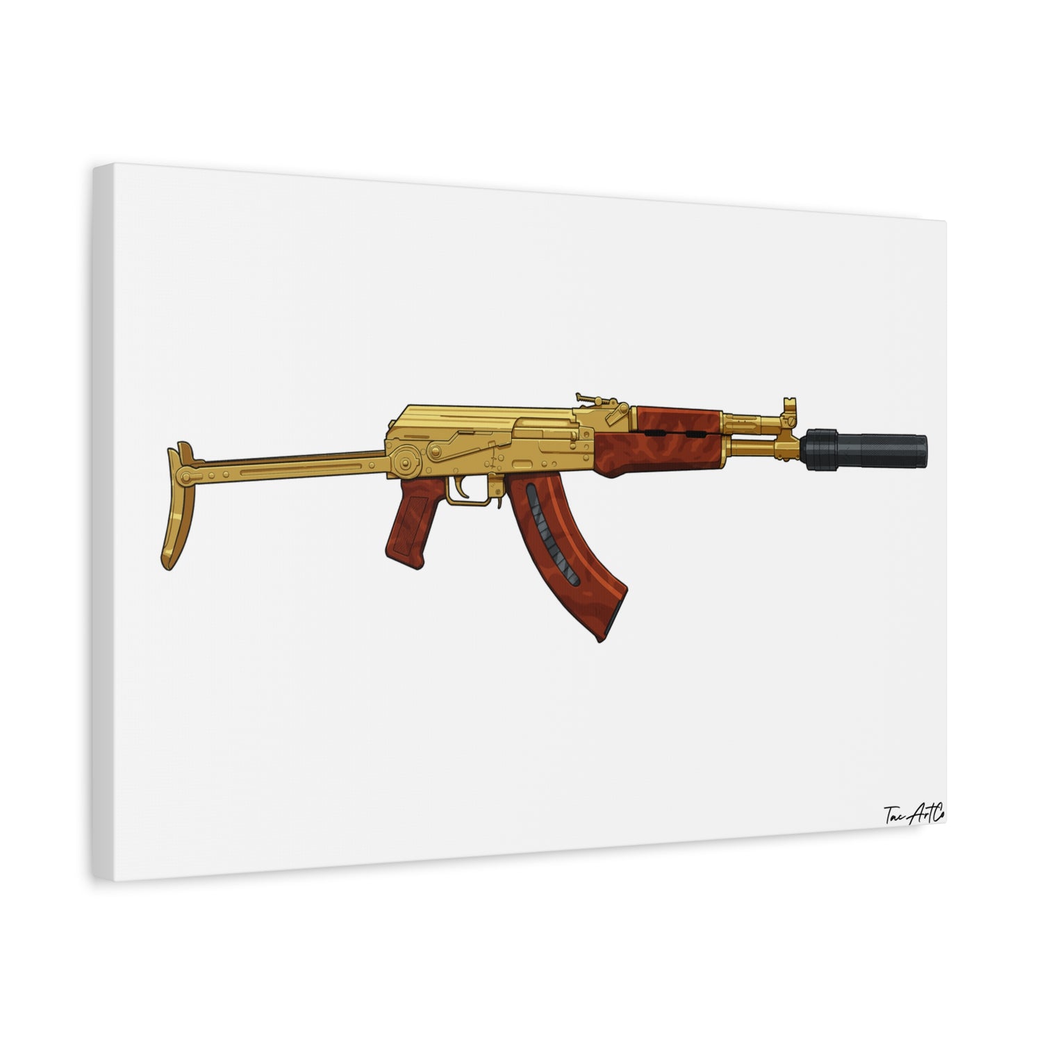 Gold AK Canvas Print – When You Want to Be Tactical and Drippin’