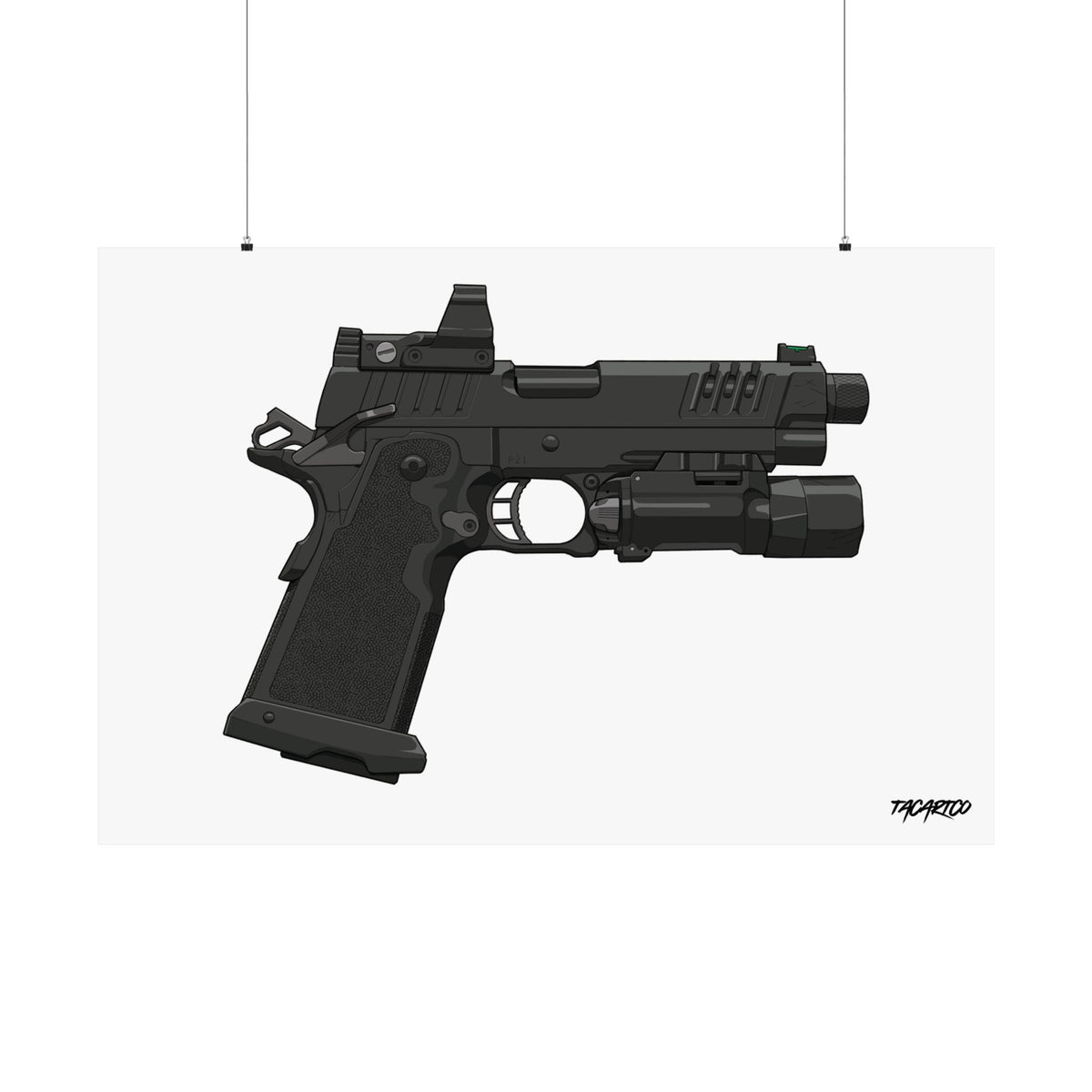 2011 Handgun - Matte Poster (White Background)