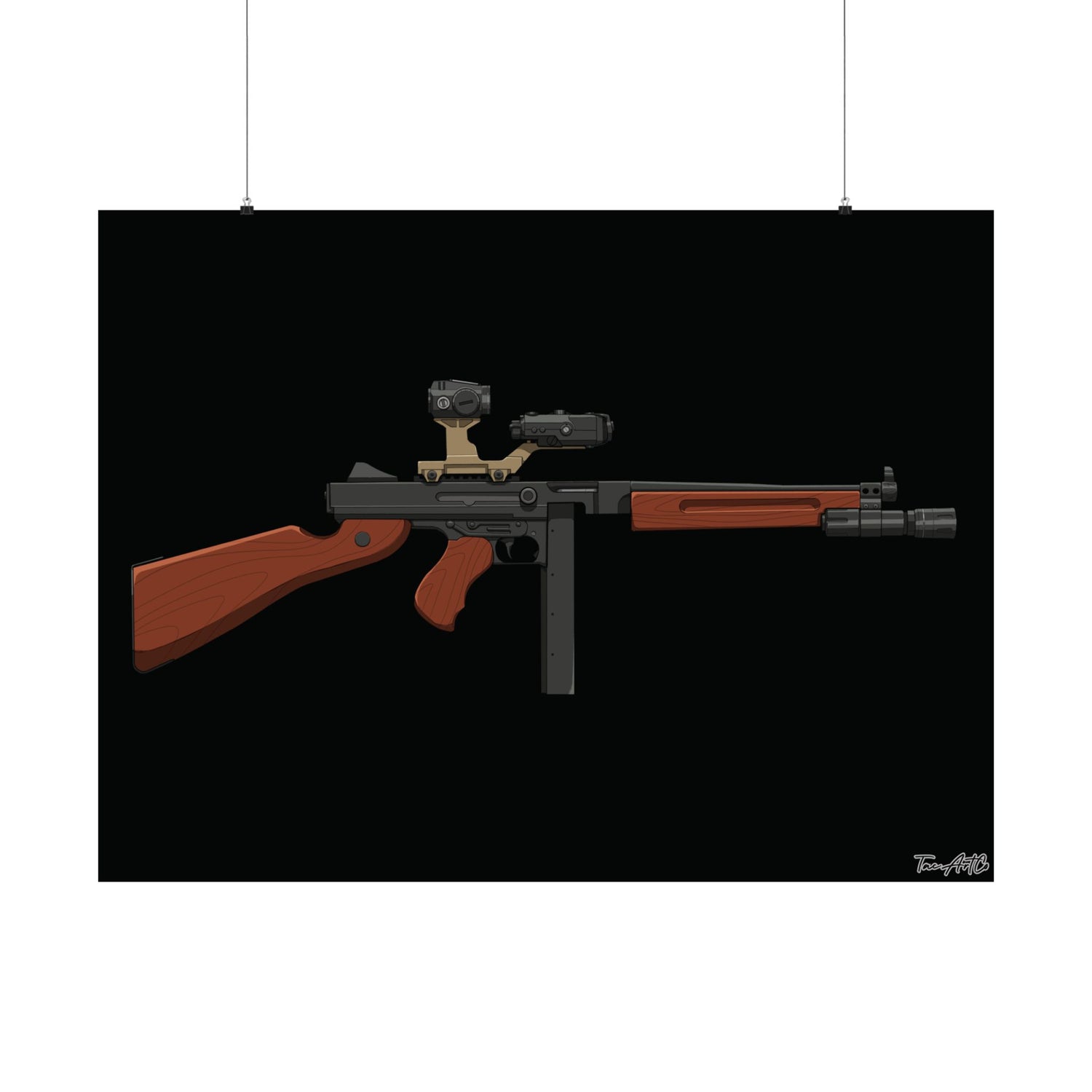 Modernized Thompson - Matte Poster (Black Background)