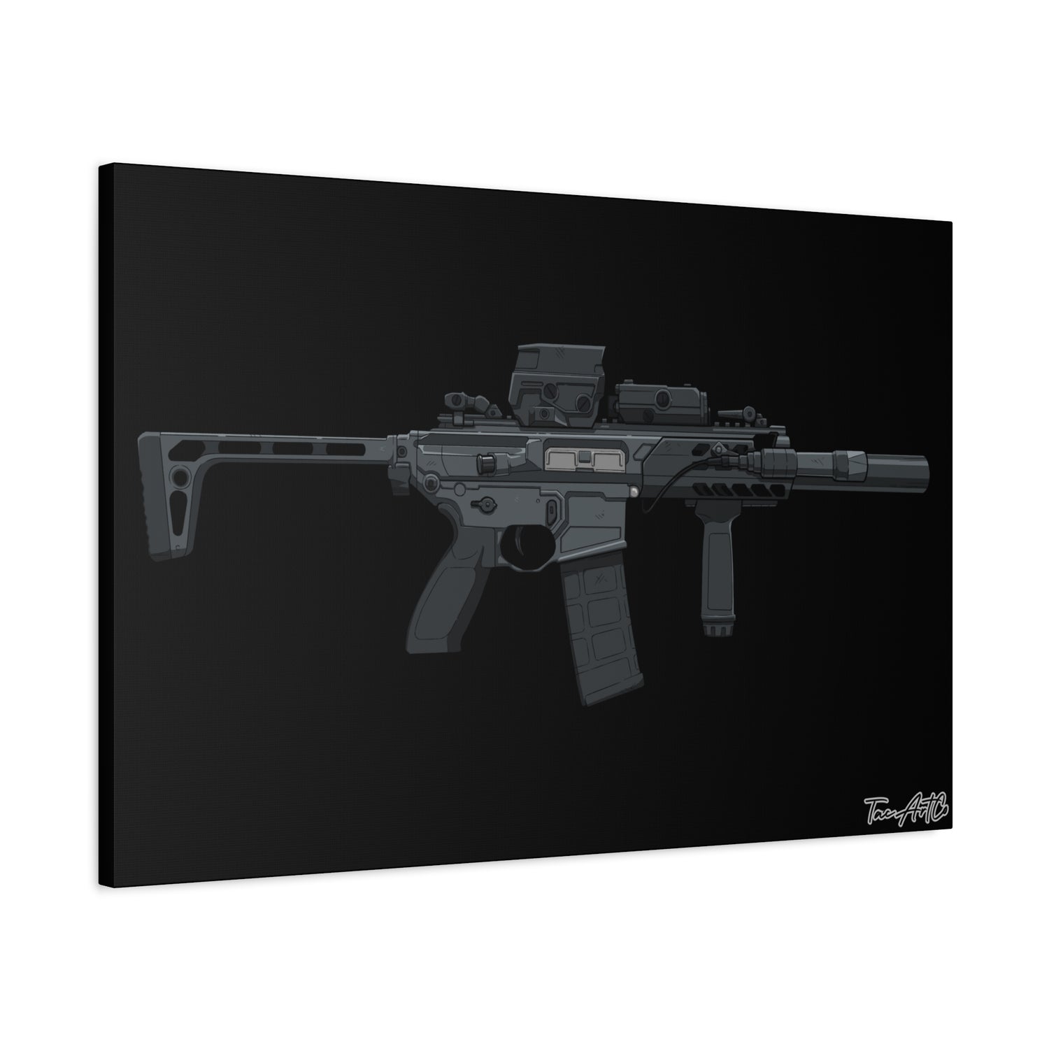 SIG MCX β Compact Rifle Canvas Print (Black Background)