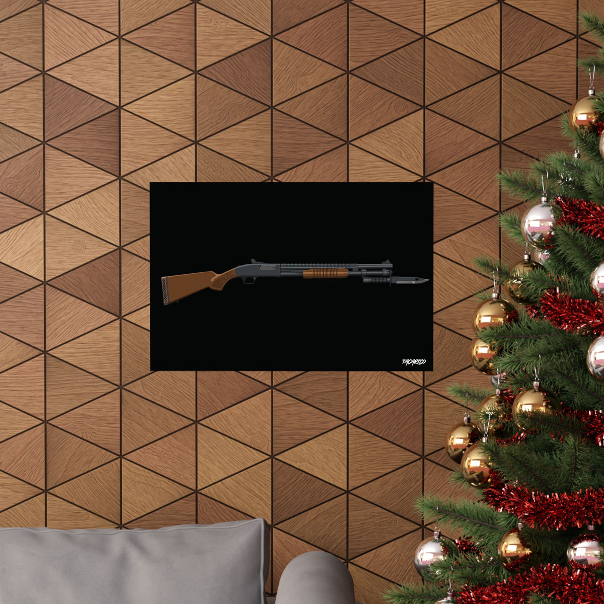 Mossberg 590A1 Retrograde - Matte Poster (Black Background)