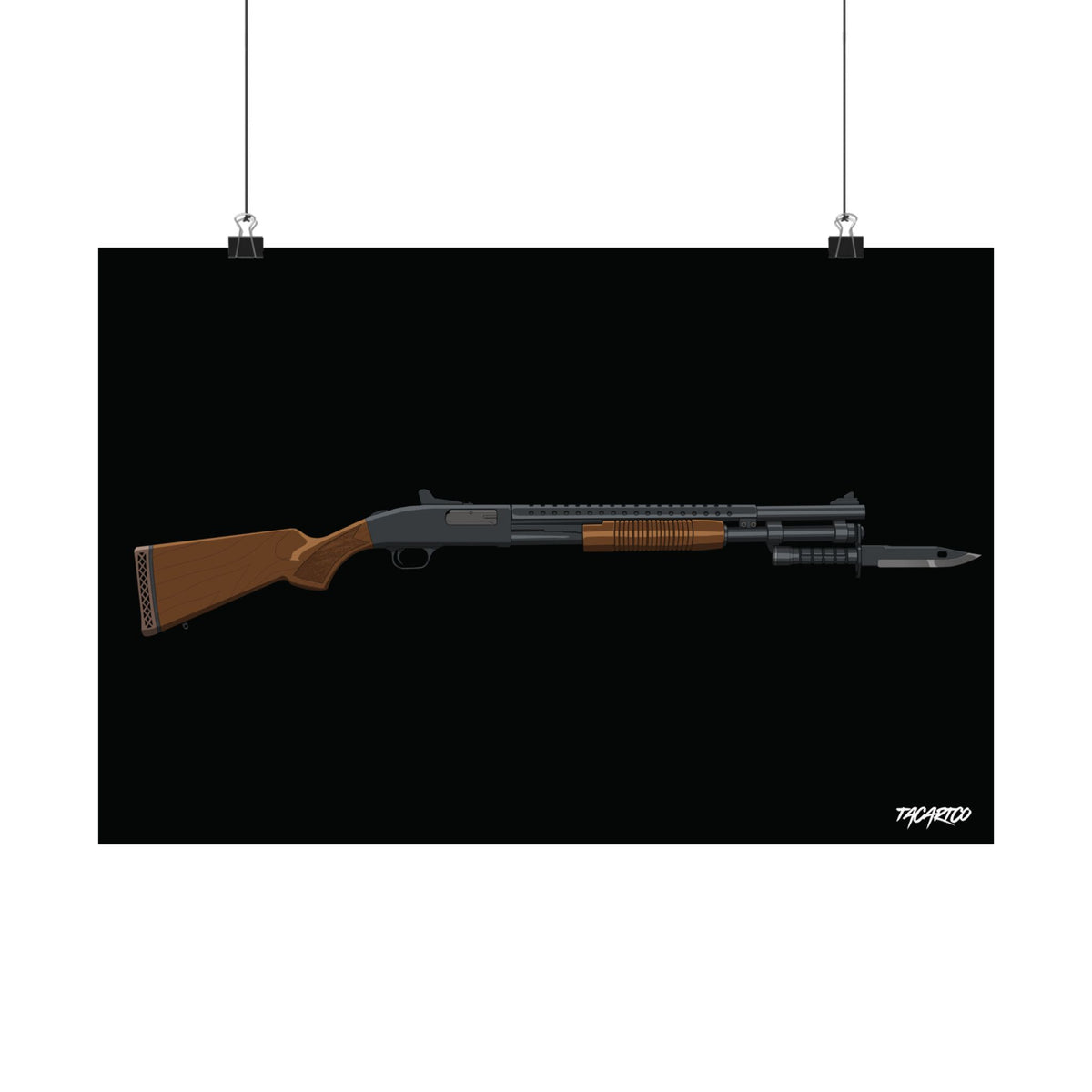 Mossberg 590A1 Retrograde - Matte Poster (Black Background)