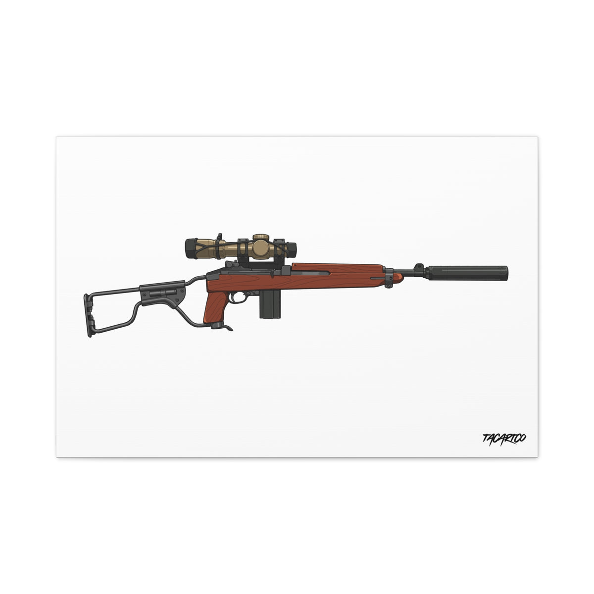 Modernized M1 Carbine - Canvas Print (White Background)