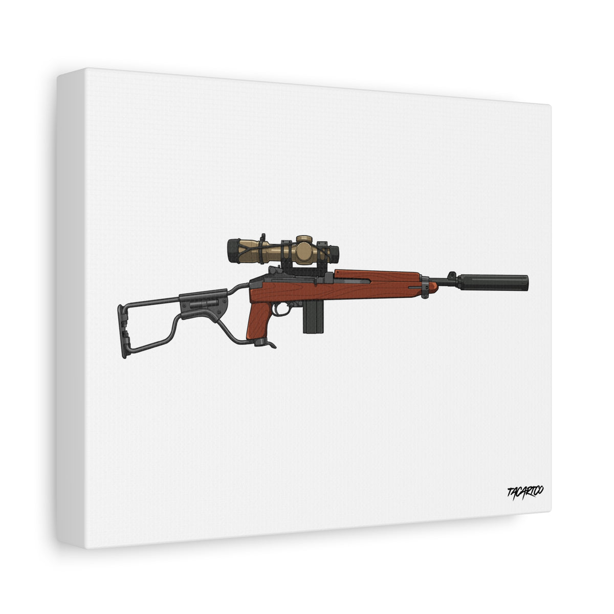 Modernized M1 Carbine - Canvas Print (White Background)