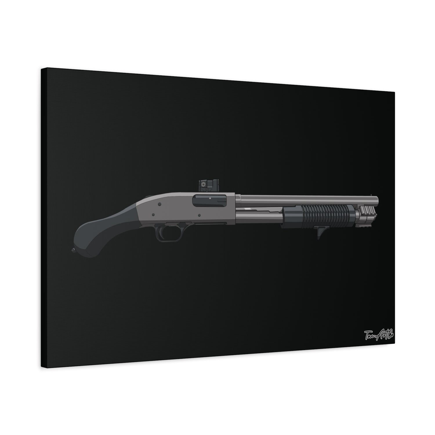 Shorty Mossberg 590A1 – Canvas Print (Black Background)