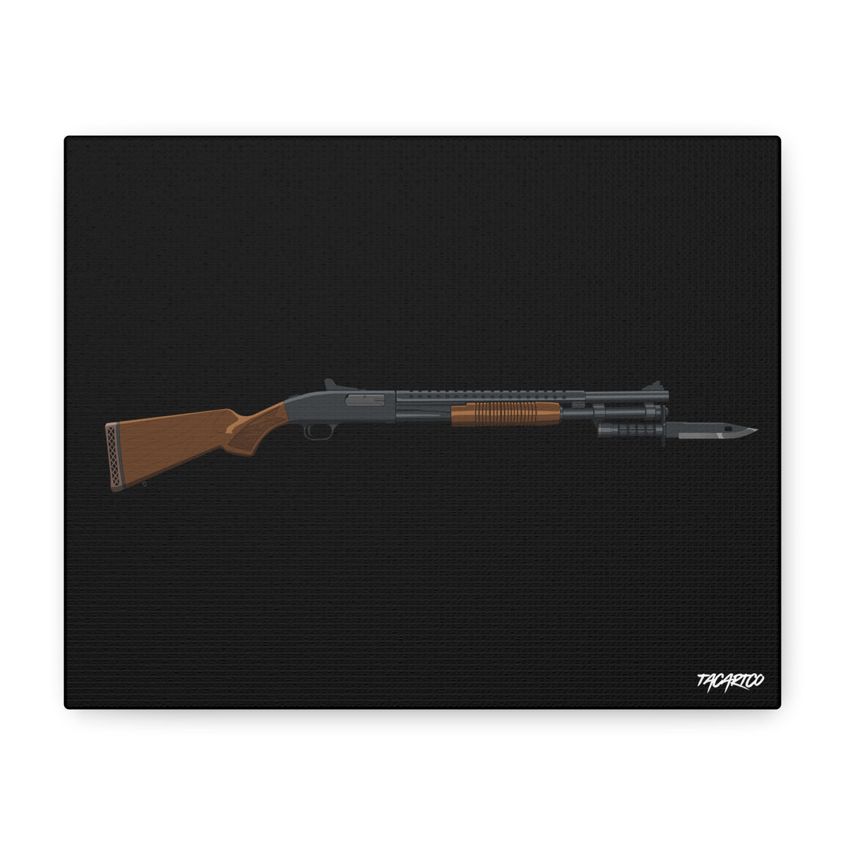 Mossberg 590A1 Retrograde - Canvas Print (Black Background)