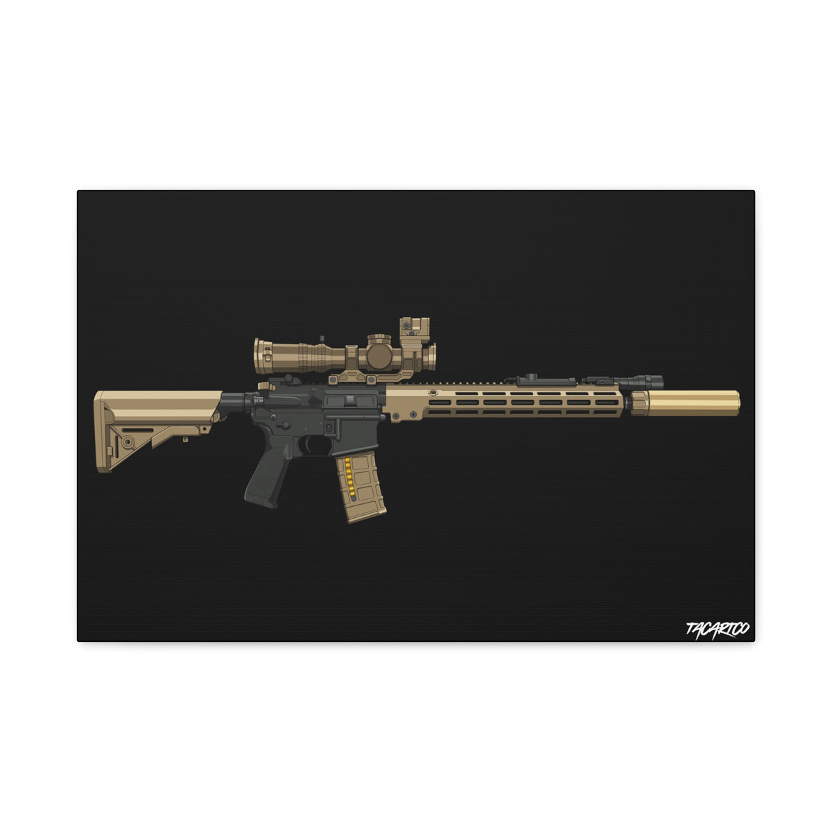 URGI Rifle – Canvas Print (Black Background)
