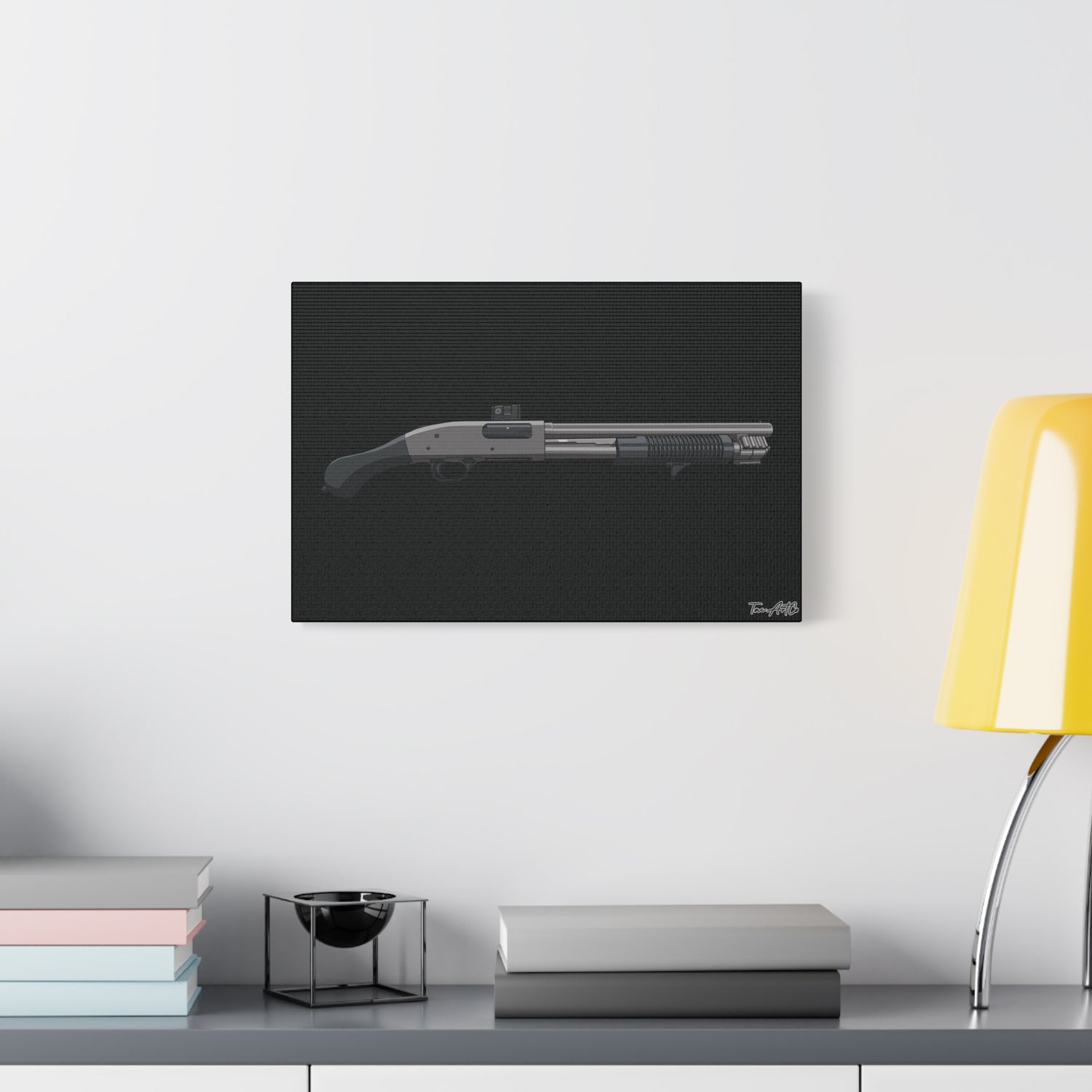 Shorty Mossberg 590A1 – Canvas Print (Black Background)