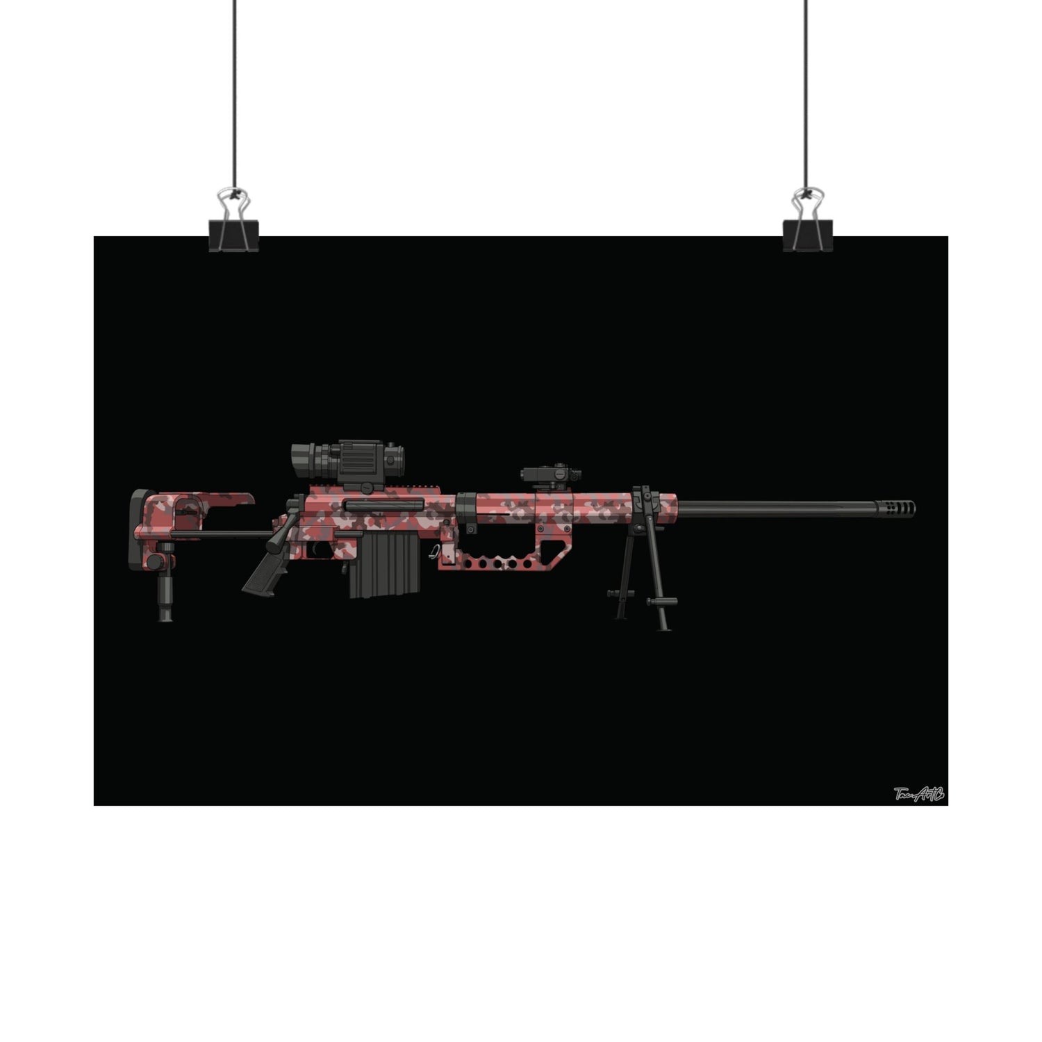 M200 Intervention MW2 Classic - Matte Poster (Black Background)