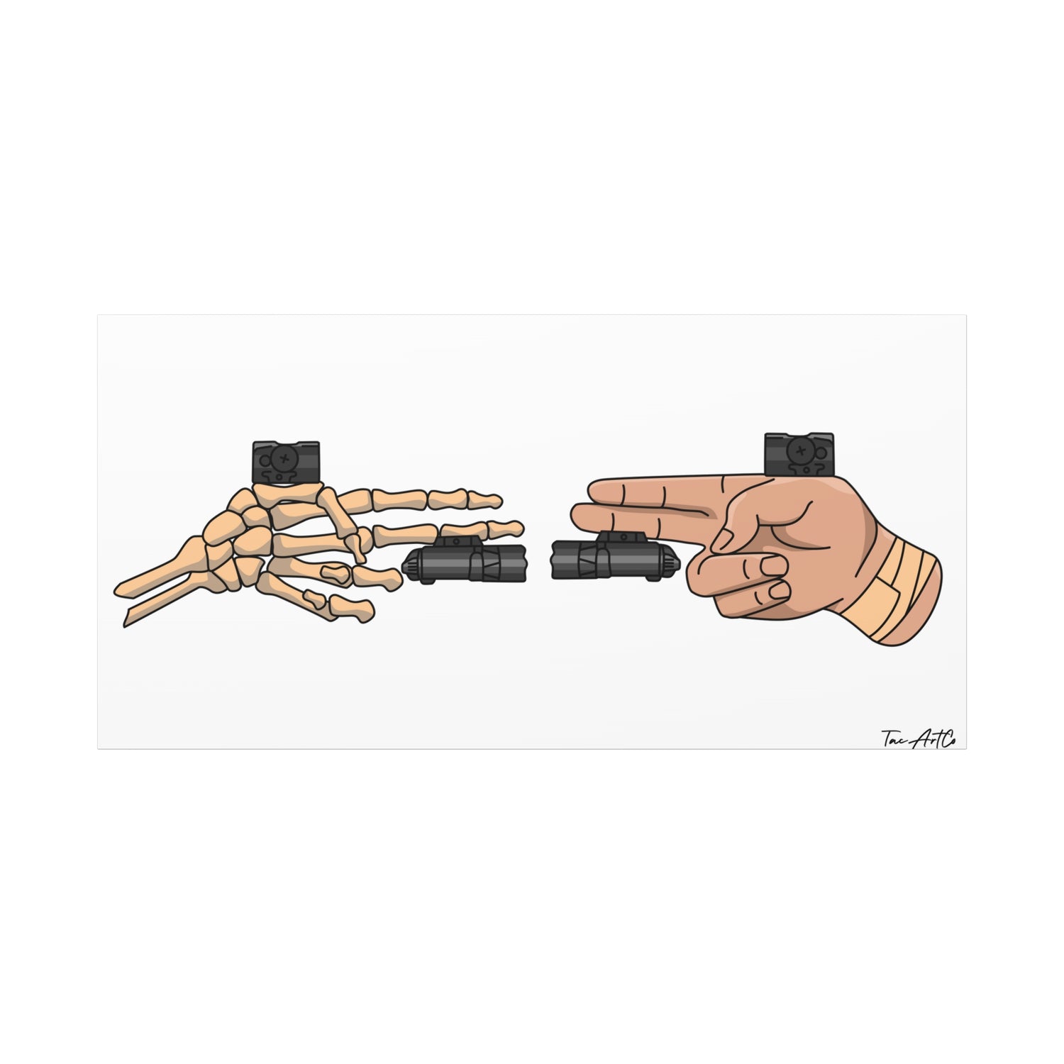 Life and Death Finger Guns – Canvas Print