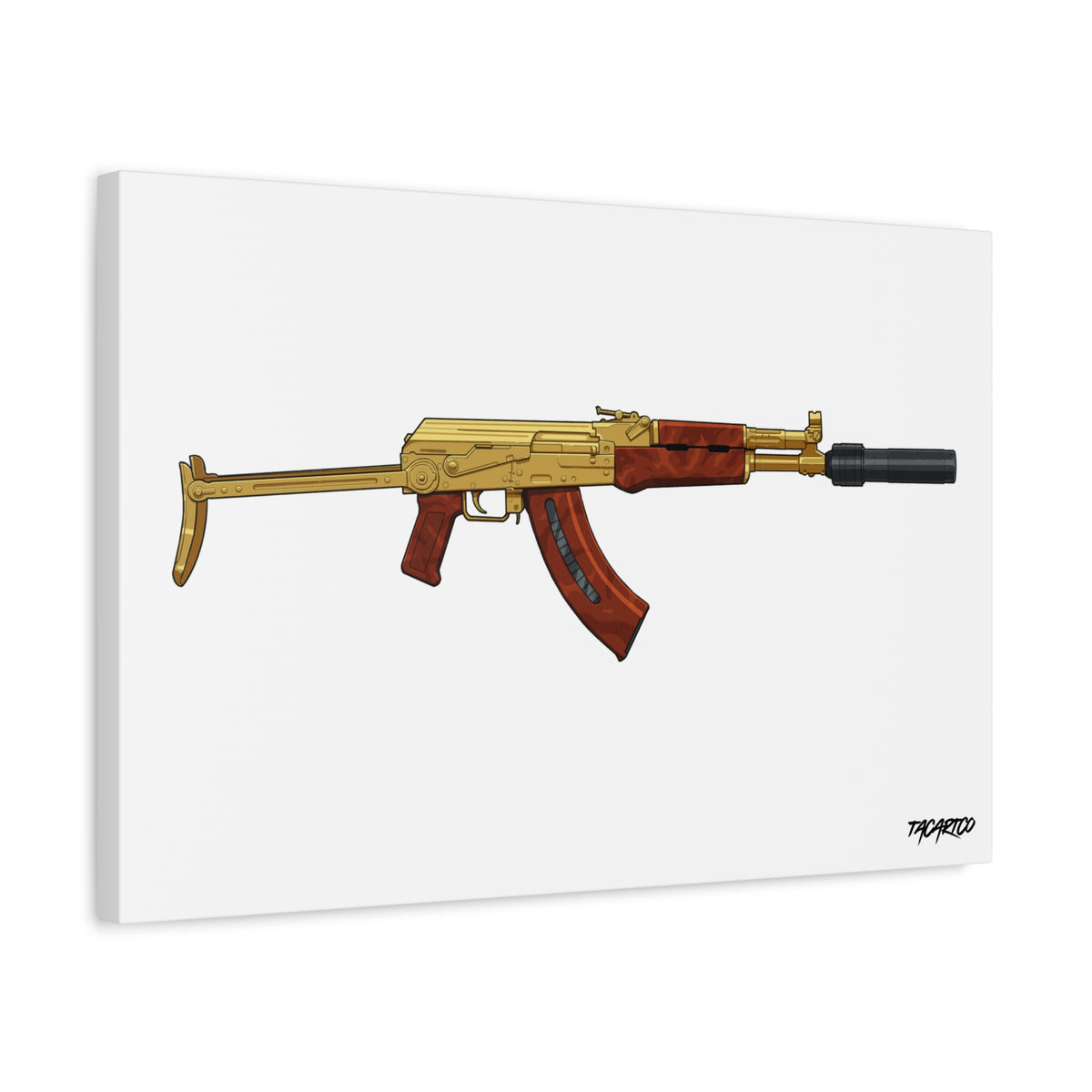 Gold AK - Canvas Print (White Background)