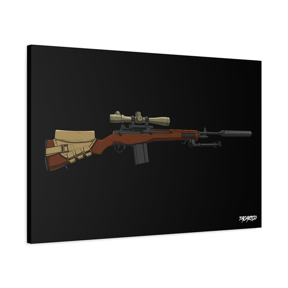 Classic M14 - Canvas Print (Black Background)