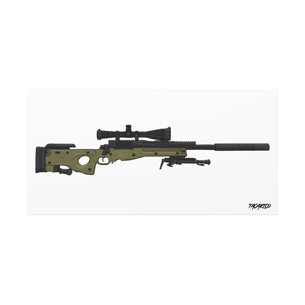 M24A3 Sniper Rifle - Canvas Print (White Background)