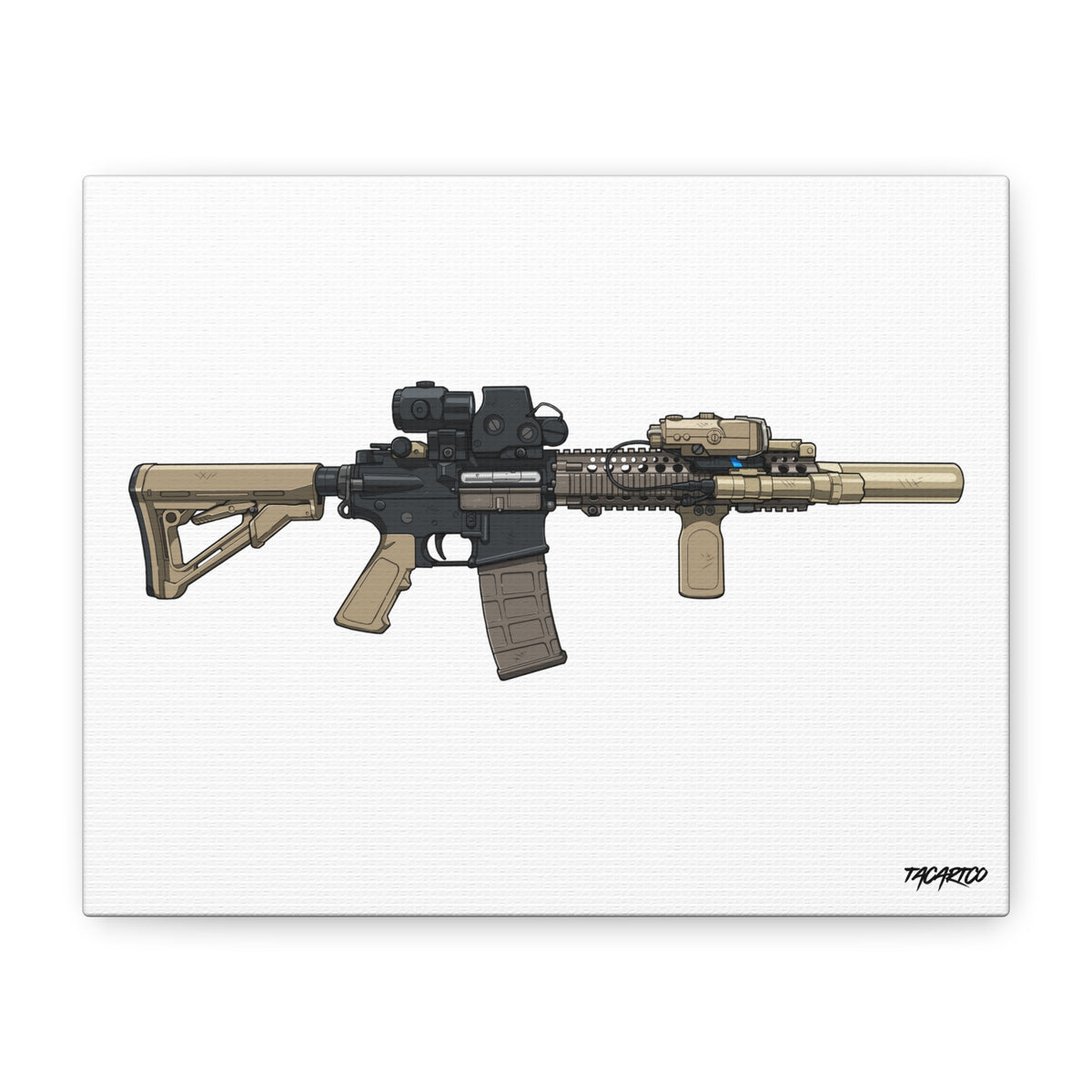 MK18 CQB - Canvas Print (White Background)