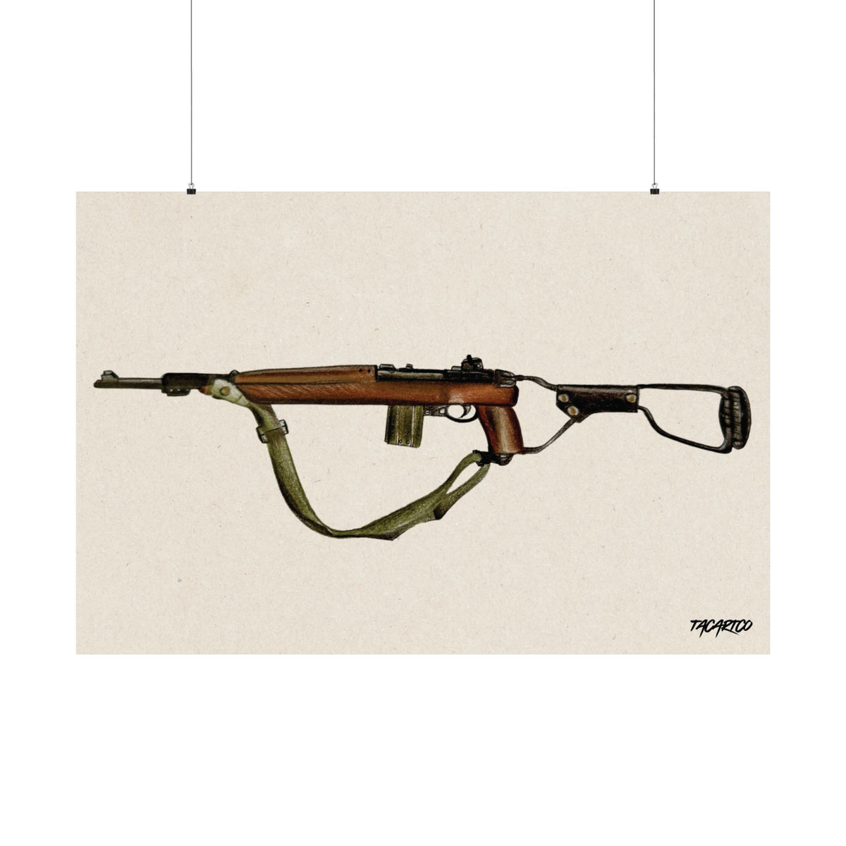 M1 Carbine Sketch - Matte Poster