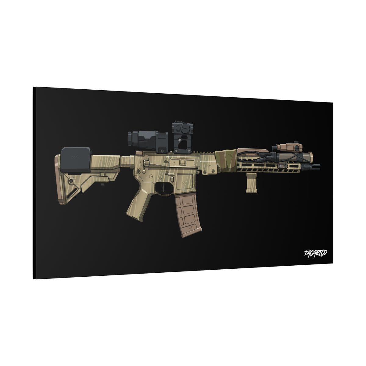 Rattle Can AR-15 - Canvas Print (Black Background)