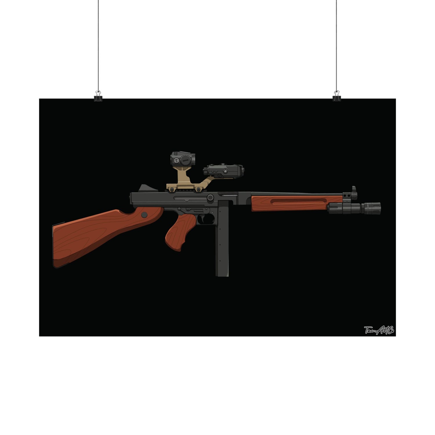 Modernized Thompson - Matte Poster (Black Background)